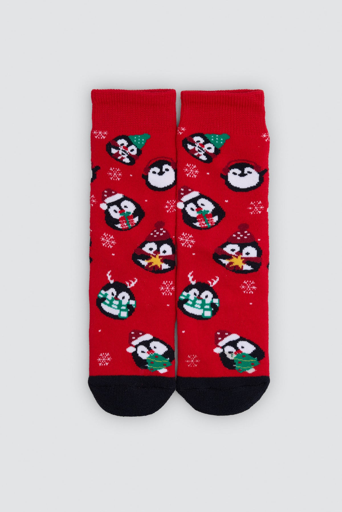 Pack 2 calcetines infantiles algodón navidad estampado renos y pingüinos