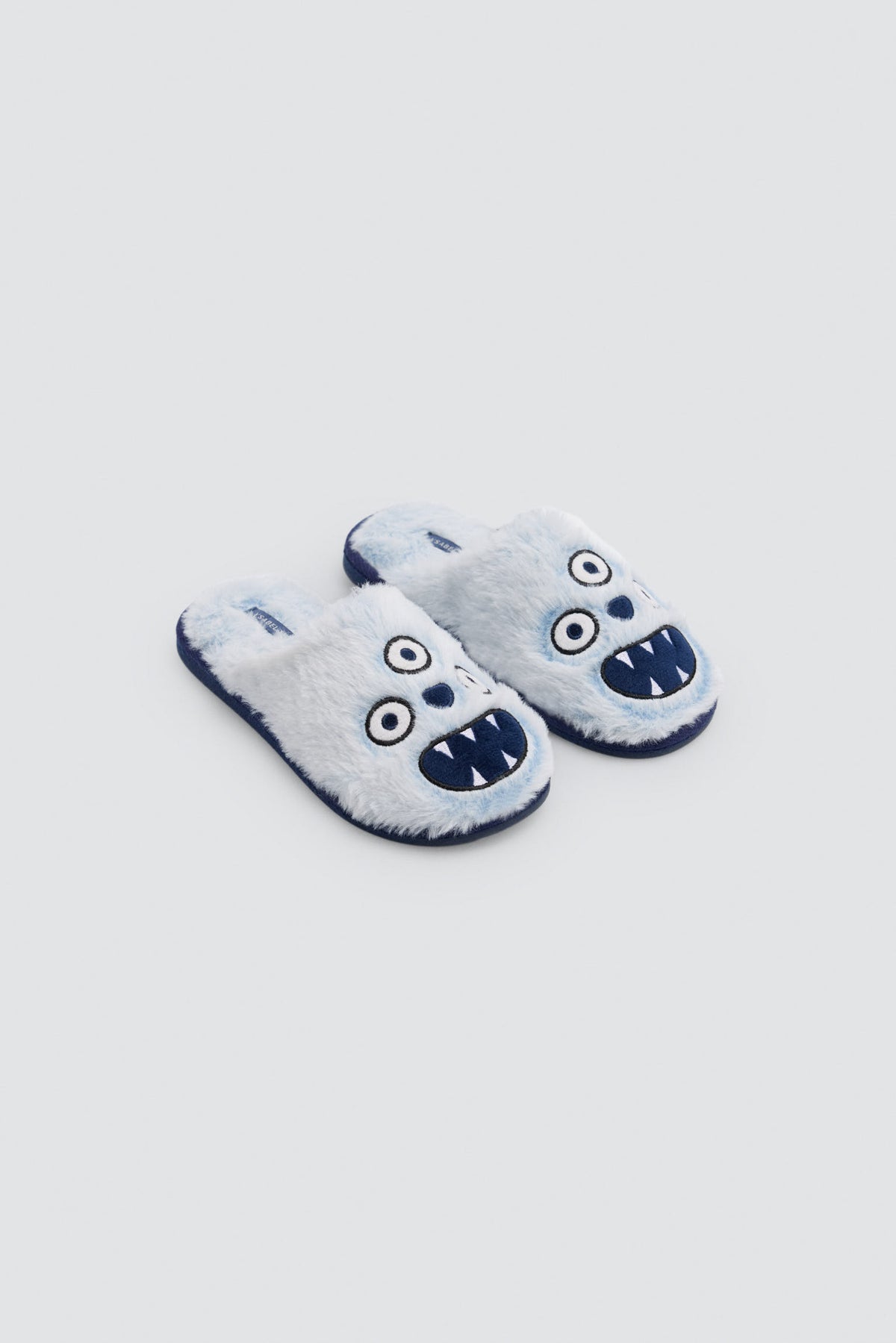 Zapatillas de casa niño con pelo dibujo monstruo
