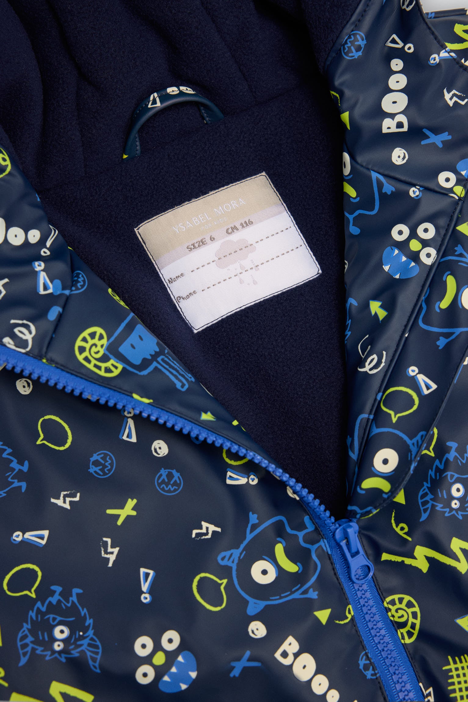 PREVENTA Chubasquero niño forro polar estampado monstruos