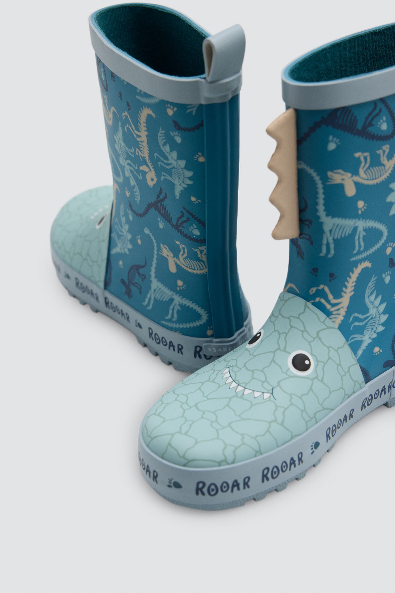 Botas de agua niño detalles 3D estampado dinosaurios