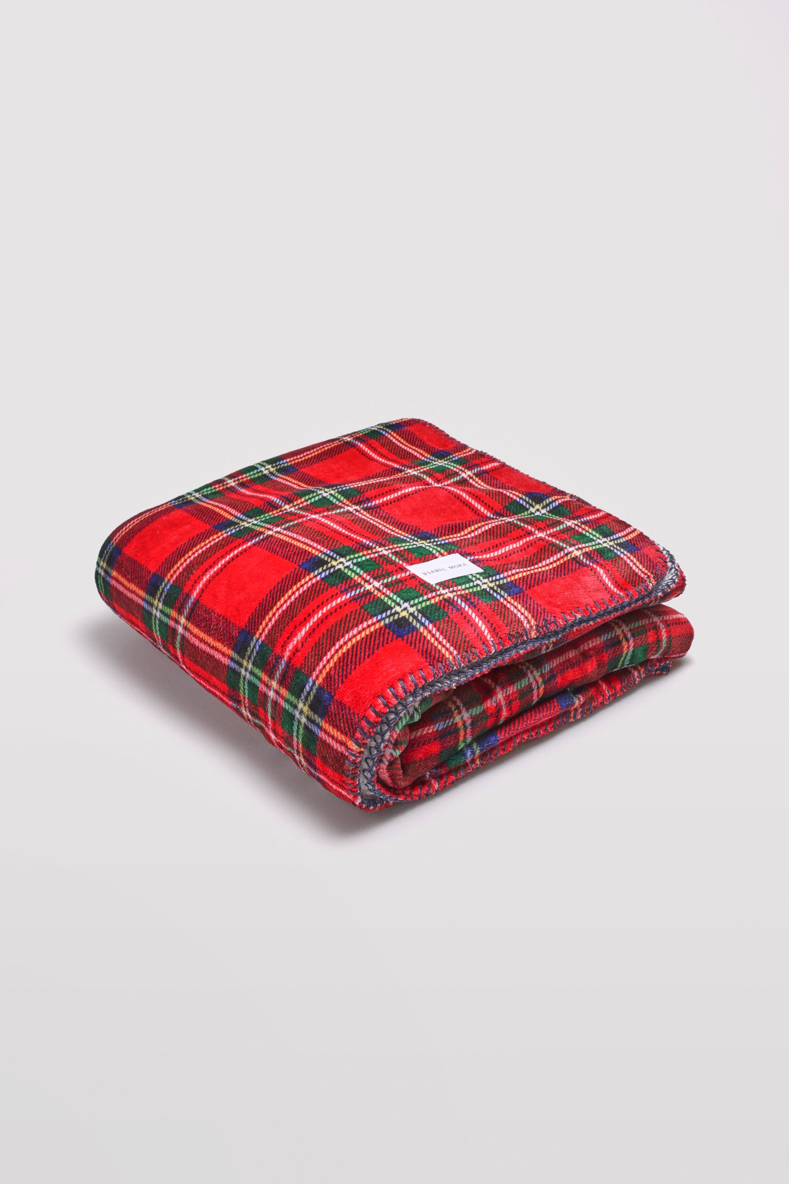 Red plaid print blanket