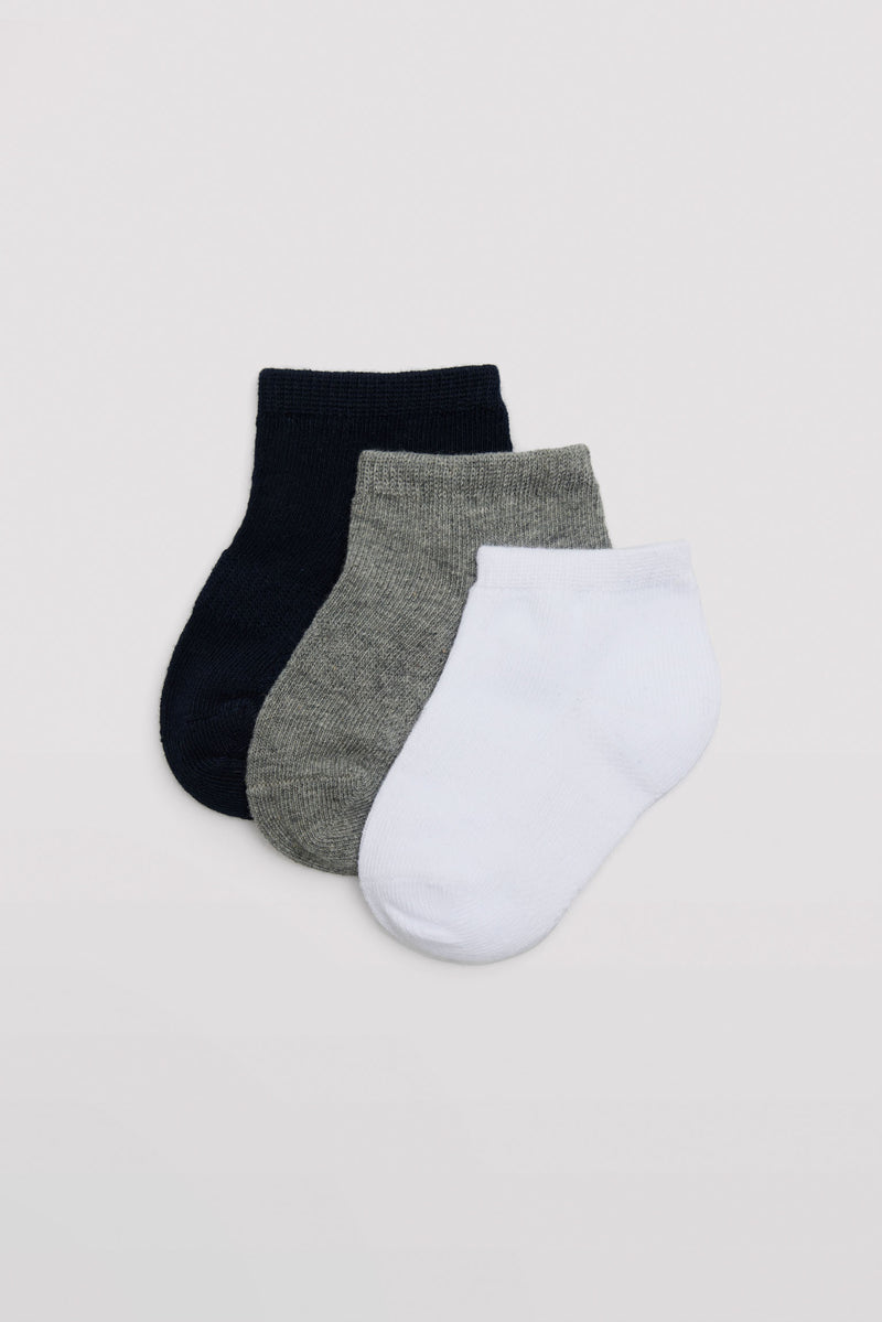 Pack of 3 basic breathable colored baby socks