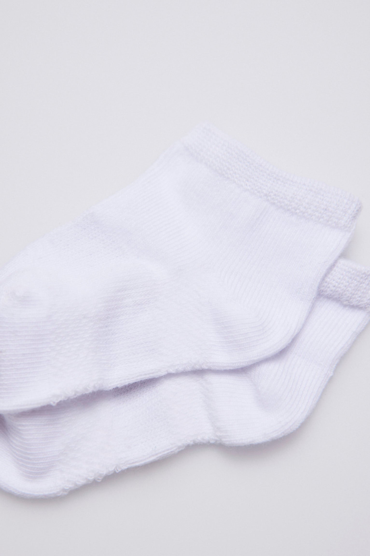 Pack of 3 white breathable basic baby socks