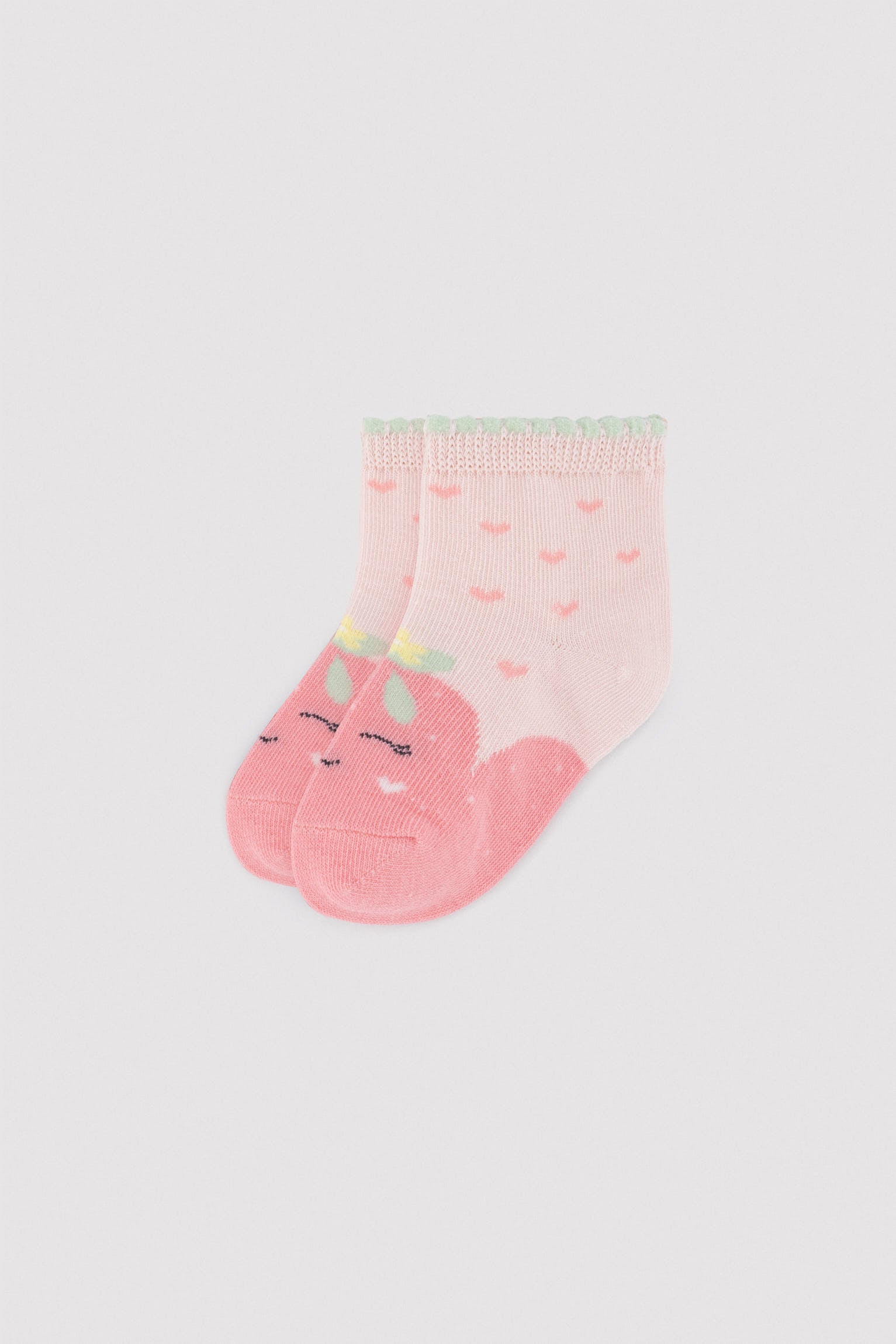 Pack 3 calcetines cortos bebé estampados limones y fresa - Ysabel Mora