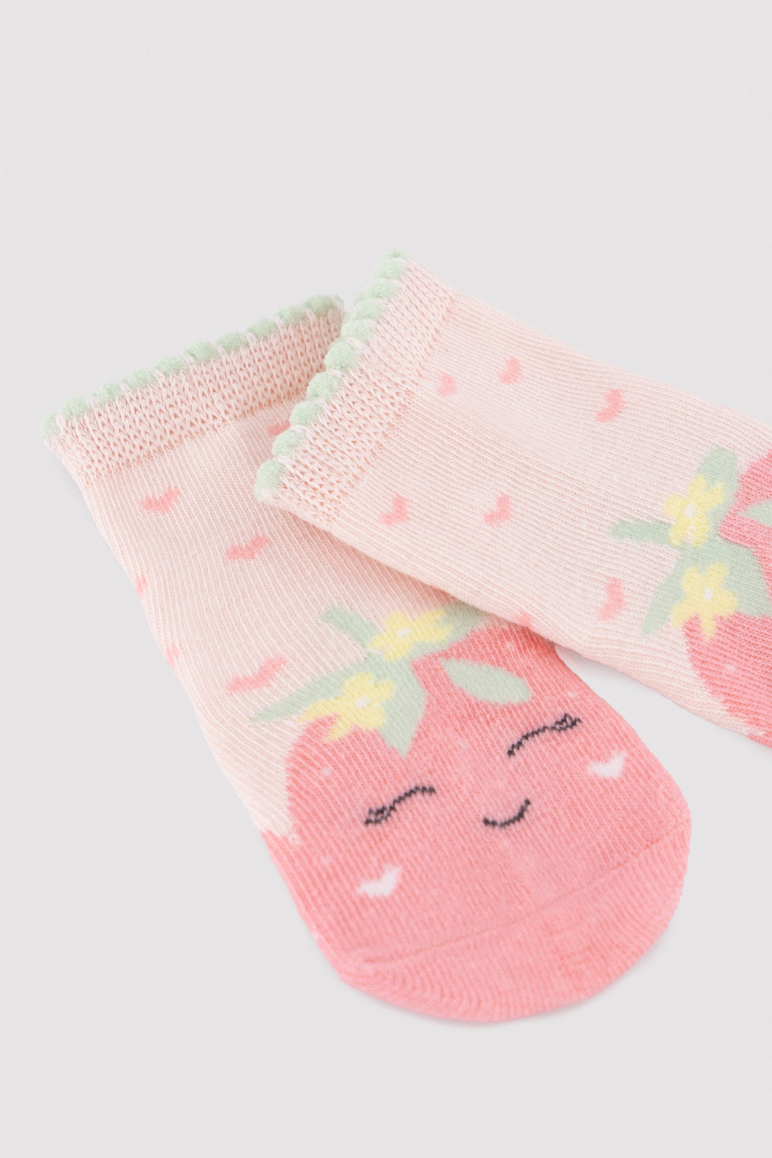 Pack 3 calcetines cortos bebé estampados limones y fresa - Ysabel Mora