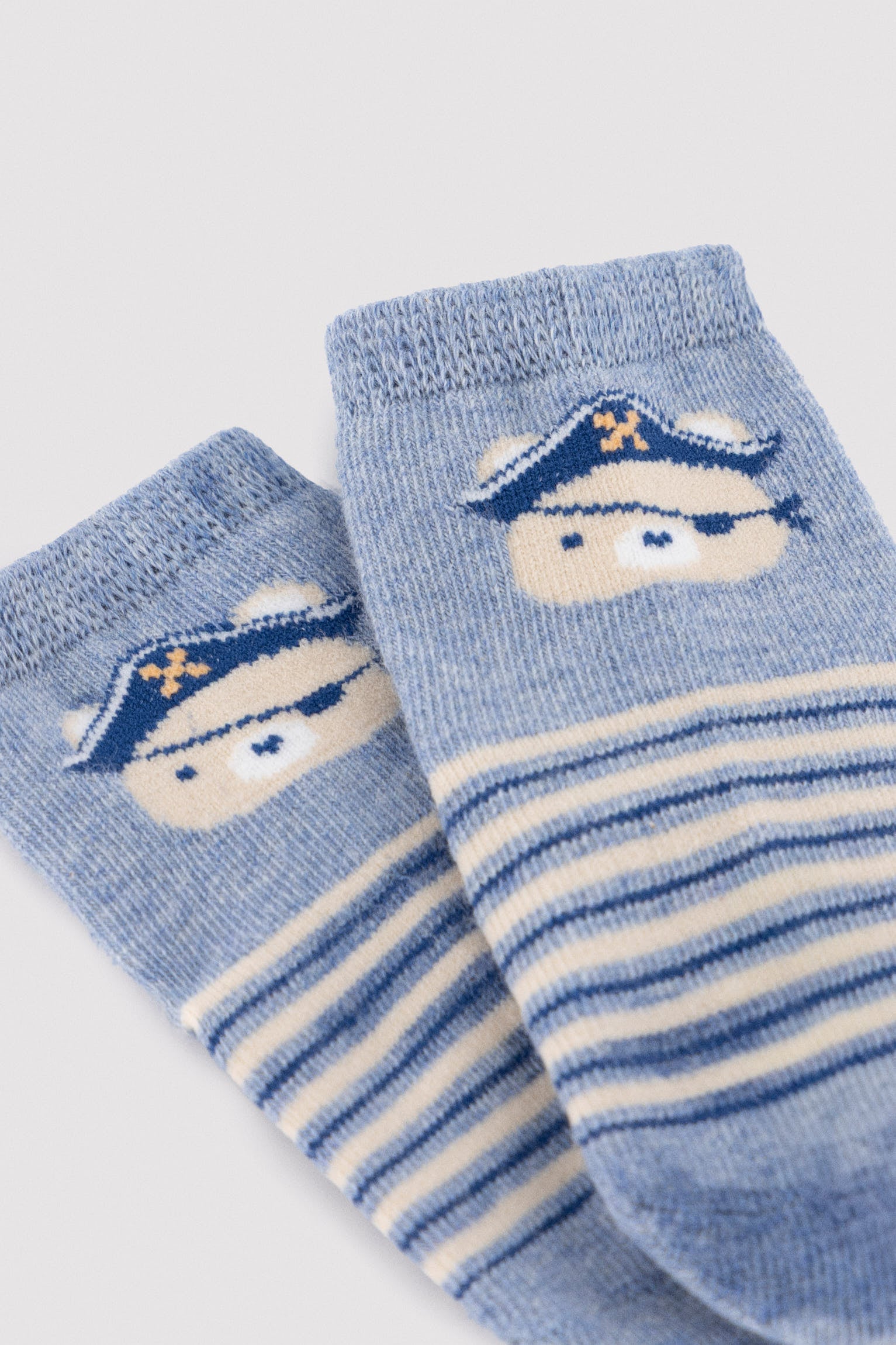 Pack 3 calcetines cortos bebé estampados oso pirata - Ysabel Mora