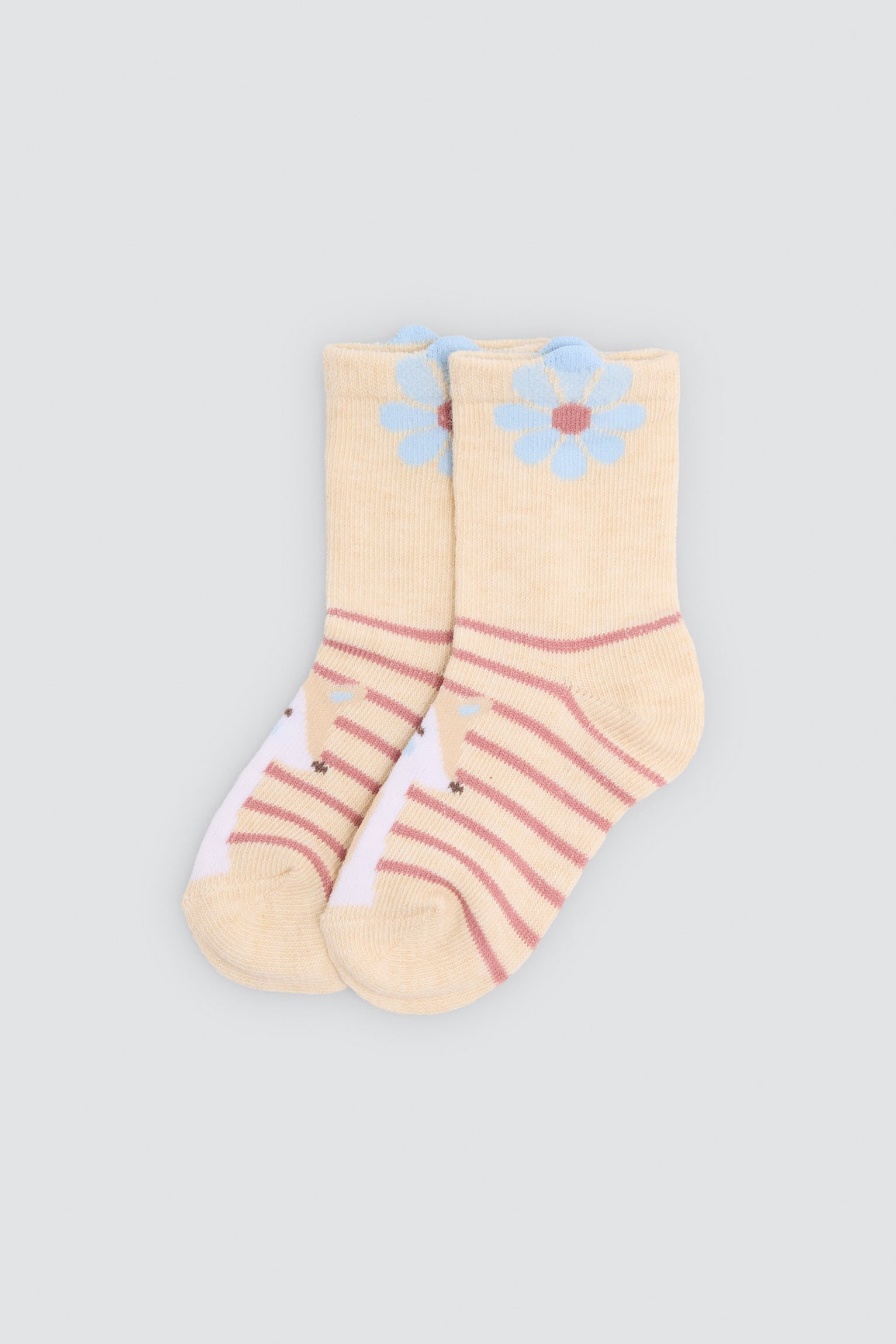 Pack 4 calcetines bebé estampado flores y zorros