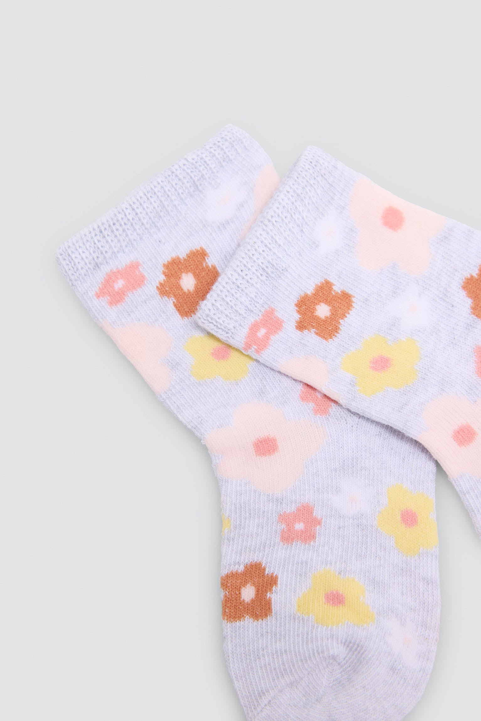 Pack 4 calcetines bebé estampado flores y zorros