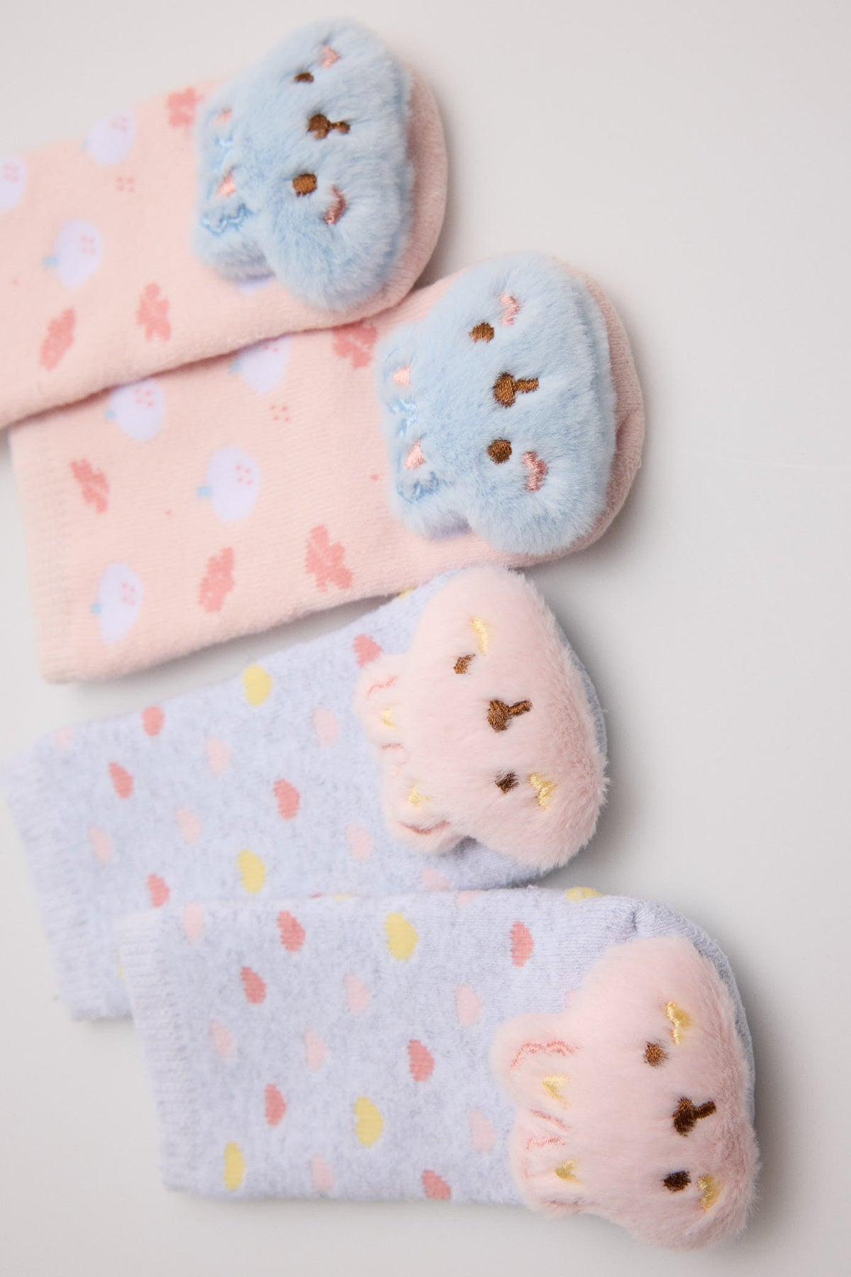 Pack 2 calcetines bebé térmicos algodón sensoriales conejos 3D