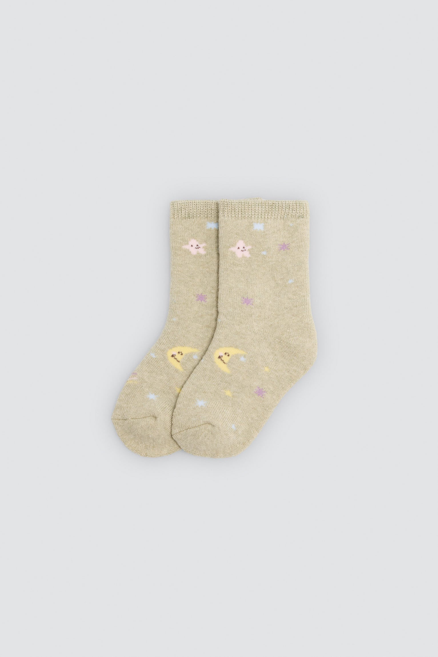 Pack 4 calcetines bebé térmicos estampado lunas y estrellas