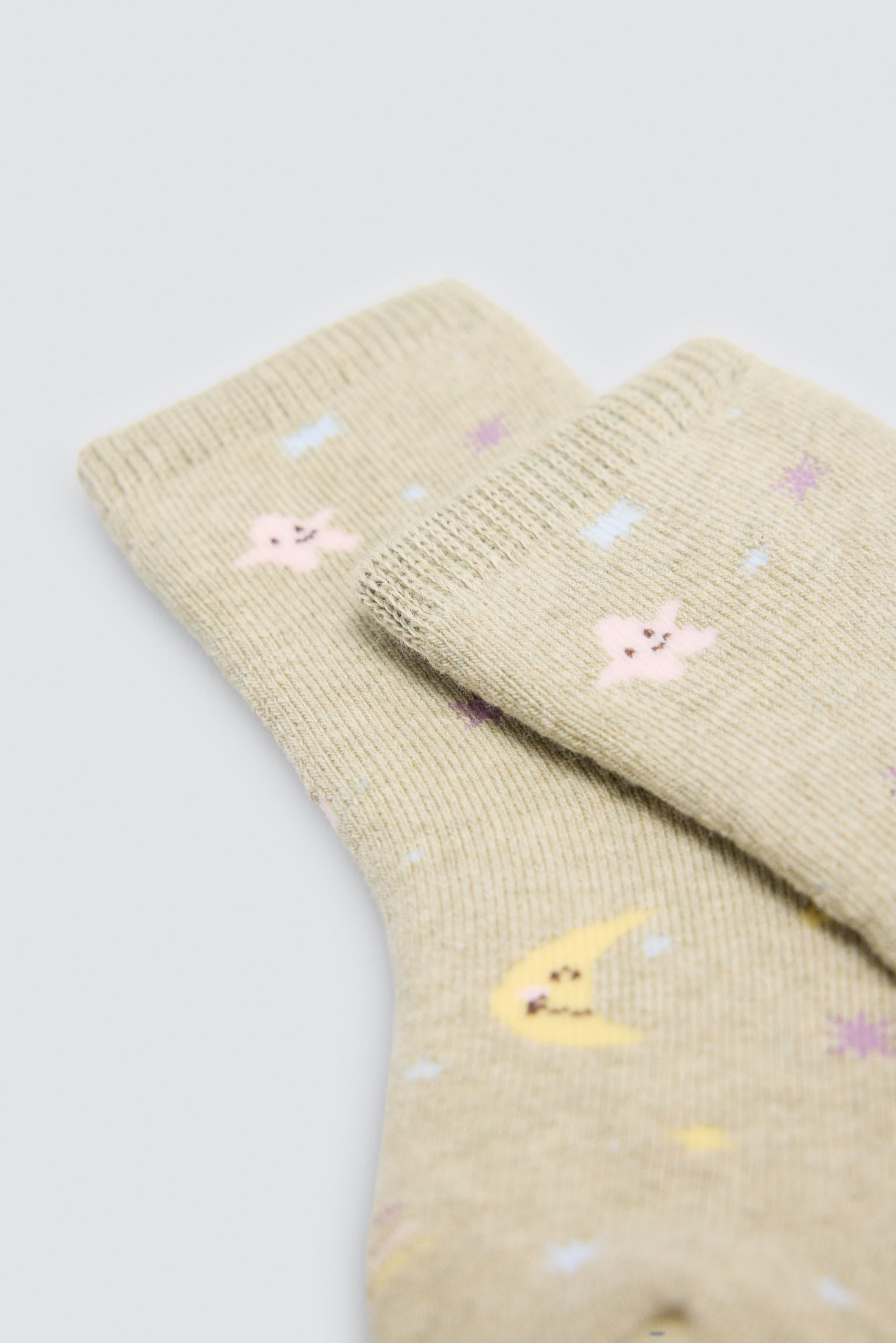 Pack 4 calcetines bebé térmicos estampado lunas y estrellas