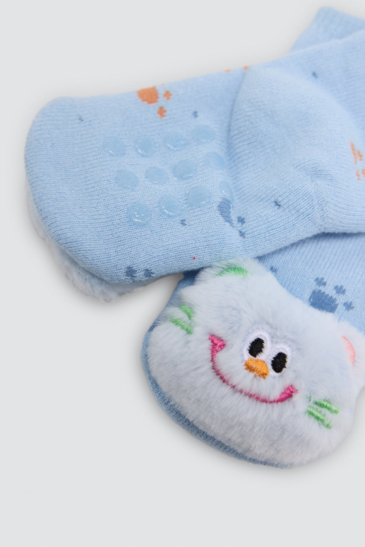 Pack 2 calcetines bebé algodón térmicos antideslizantes sensoriales gatitos
