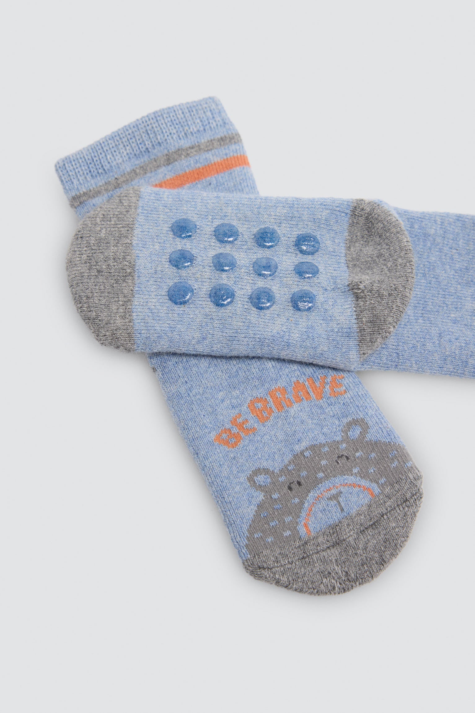 Pack 4 calcetines bebé térmicos antideslizantes estampado divertido osos