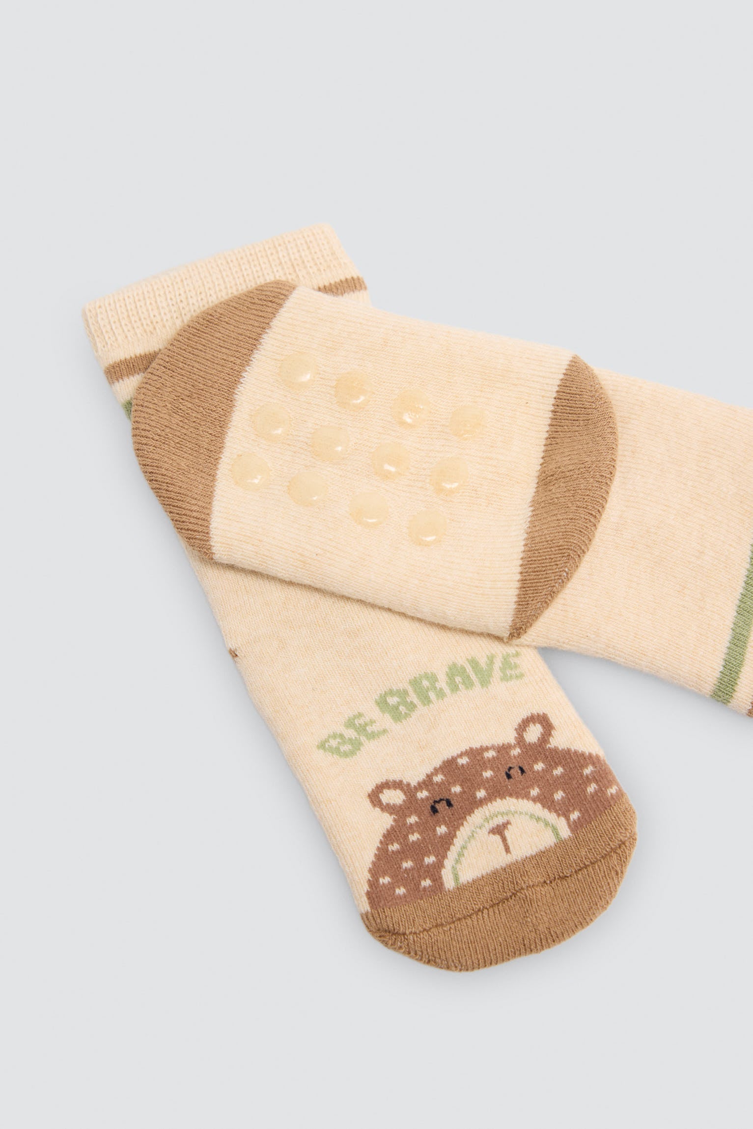 Pack 4 calcetines bebé térmicos antideslizantes estampado divertido osos