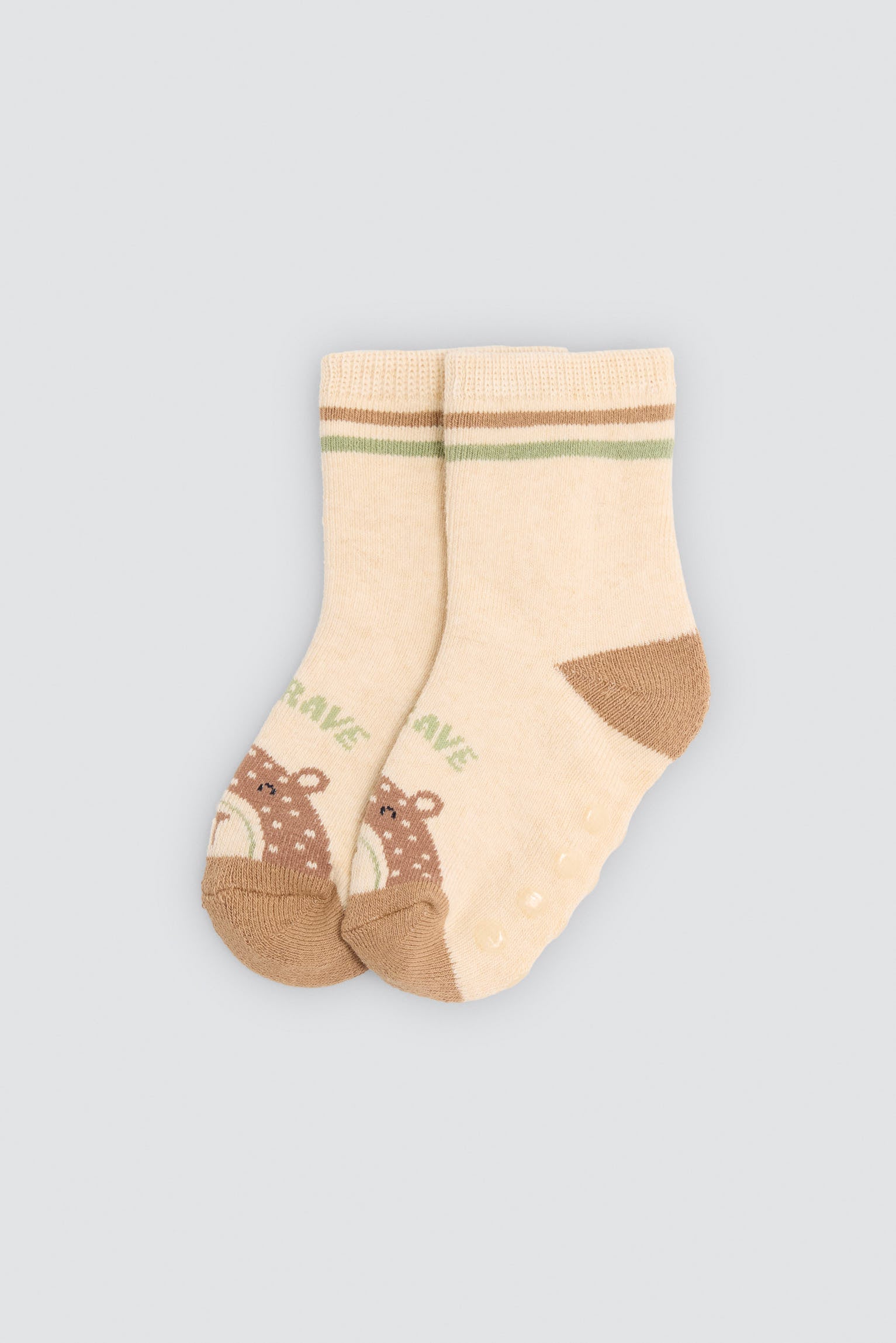 Pack 4 calcetines bebé térmicos antideslizantes estampado divertido osos