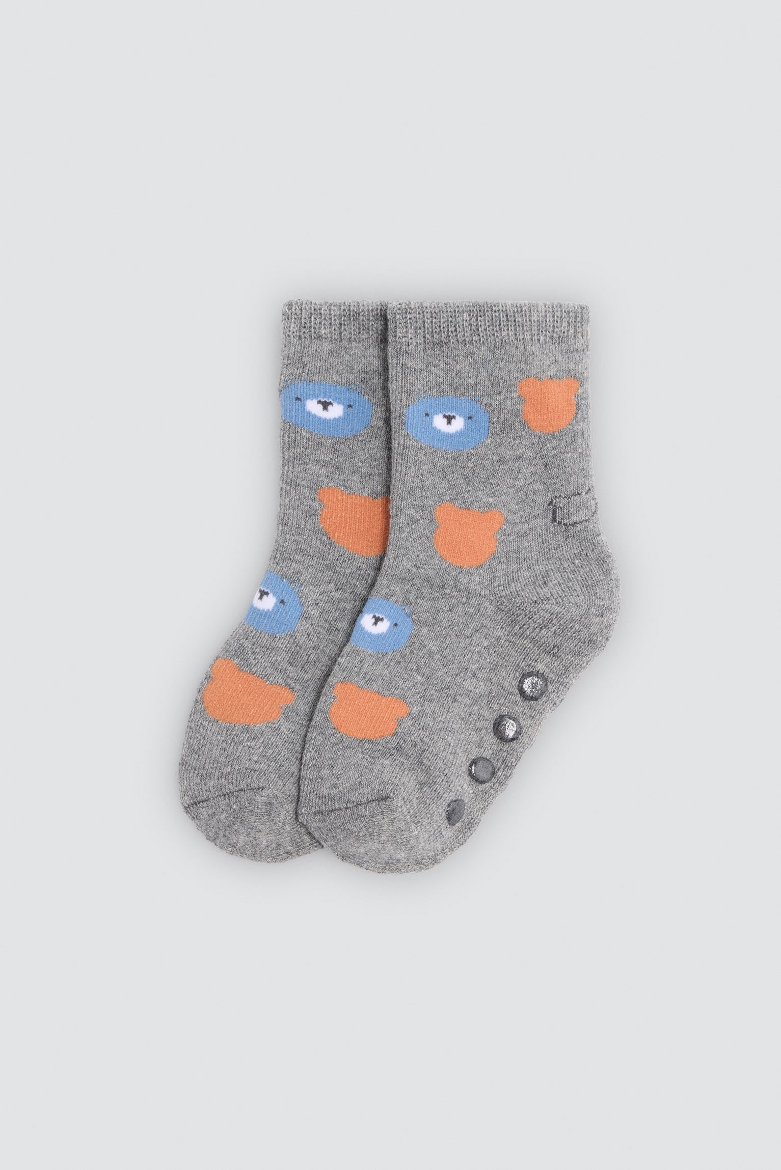 Pack 4 calcetines bebé térmicos antideslizantes estampado divertido osos