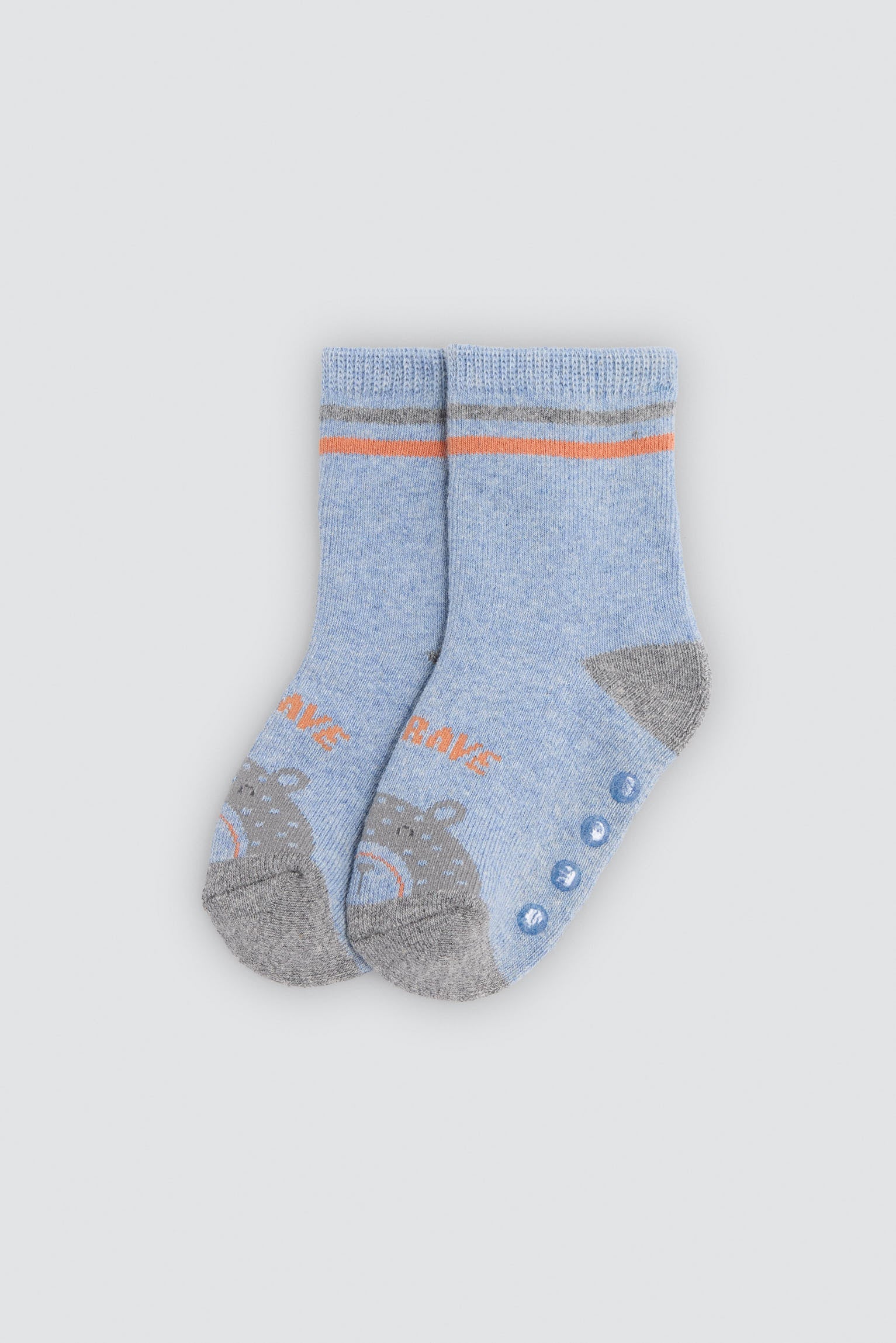 Pack 4 calcetines bebé térmicos antideslizantes estampado divertido osos