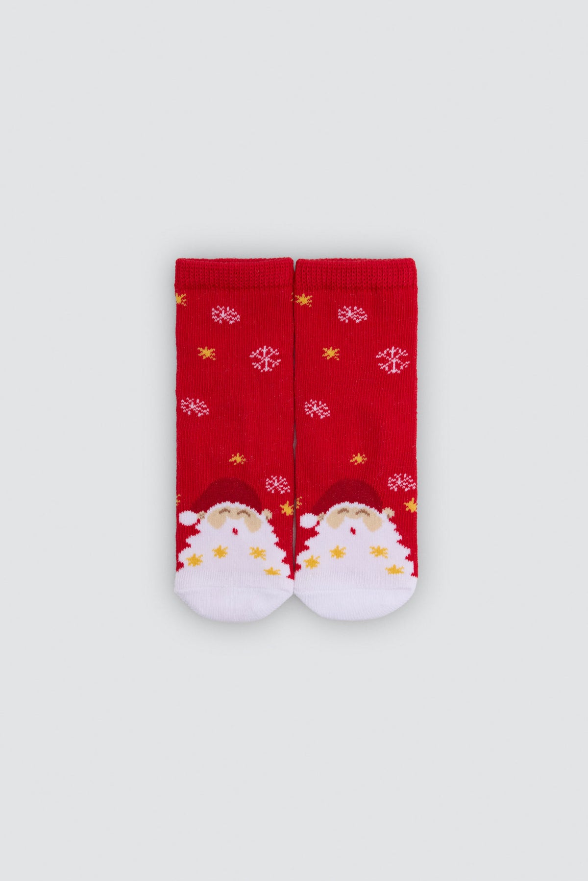 Pack 2 calcetines bebé algodón navidad estampado renos y papa noel