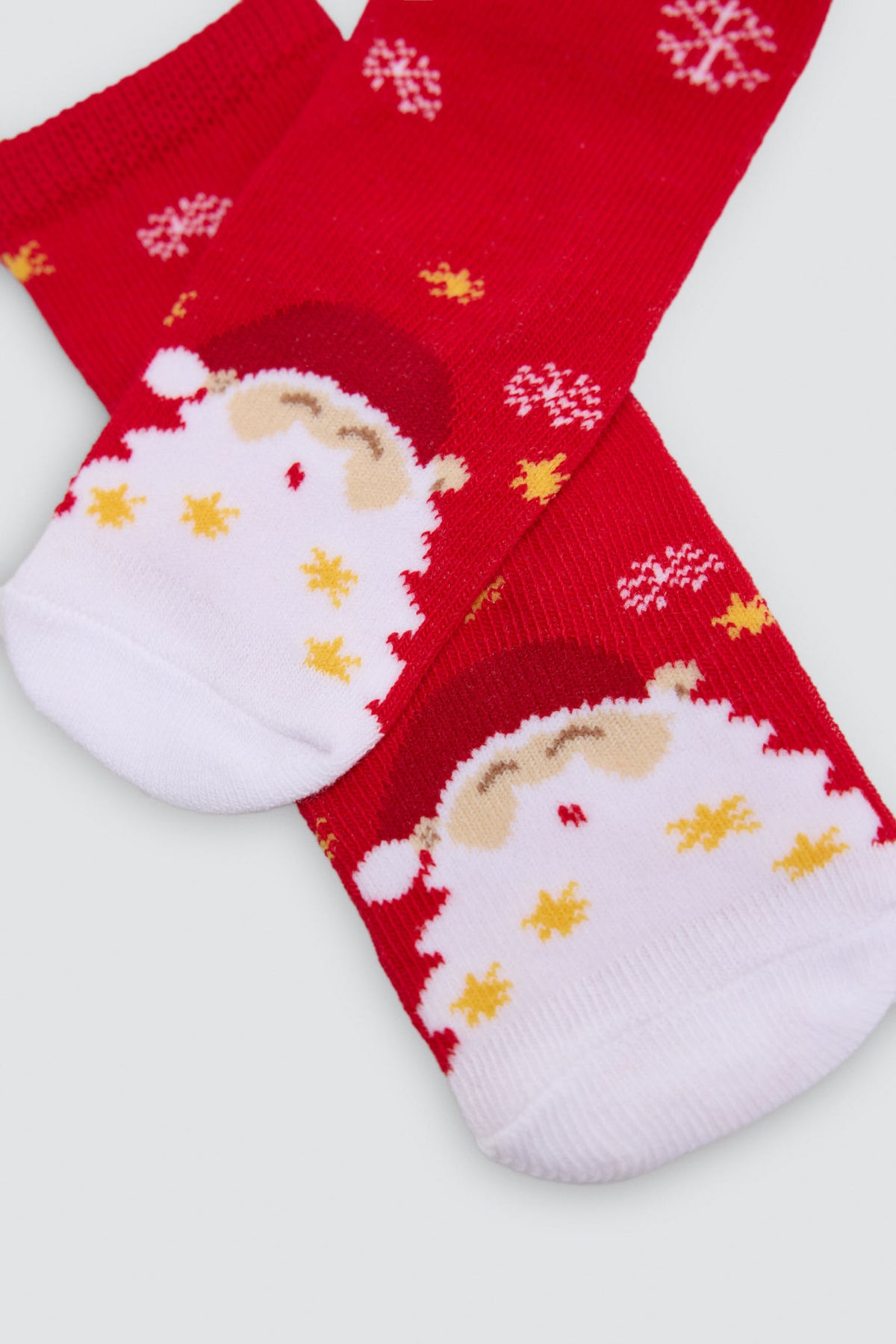 Pack 2 calcetines bebé algodón navidad estampado renos y papa noel