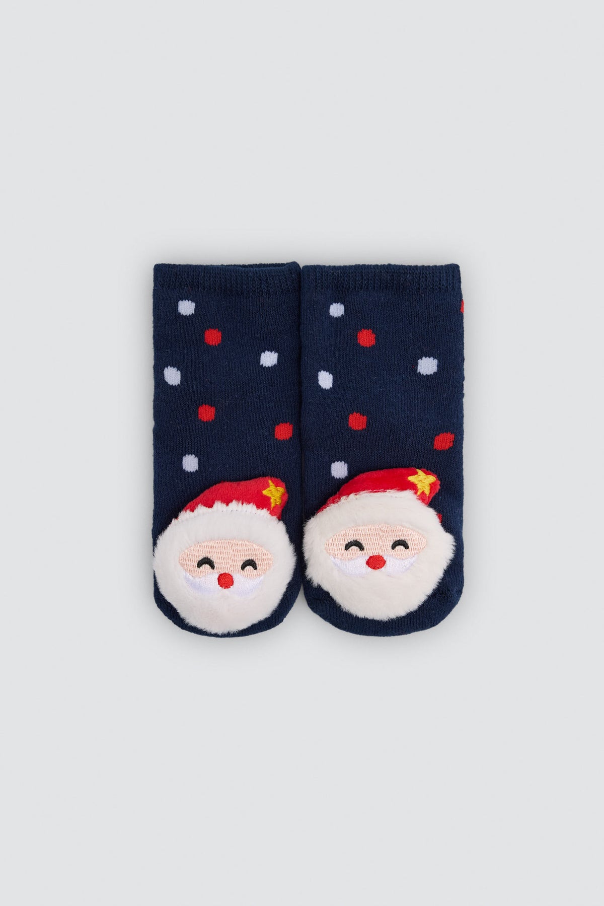 Pack 2 calcetines bebé térmicos antideslizantes sensoriales algodón navidad estampado Papá Noel