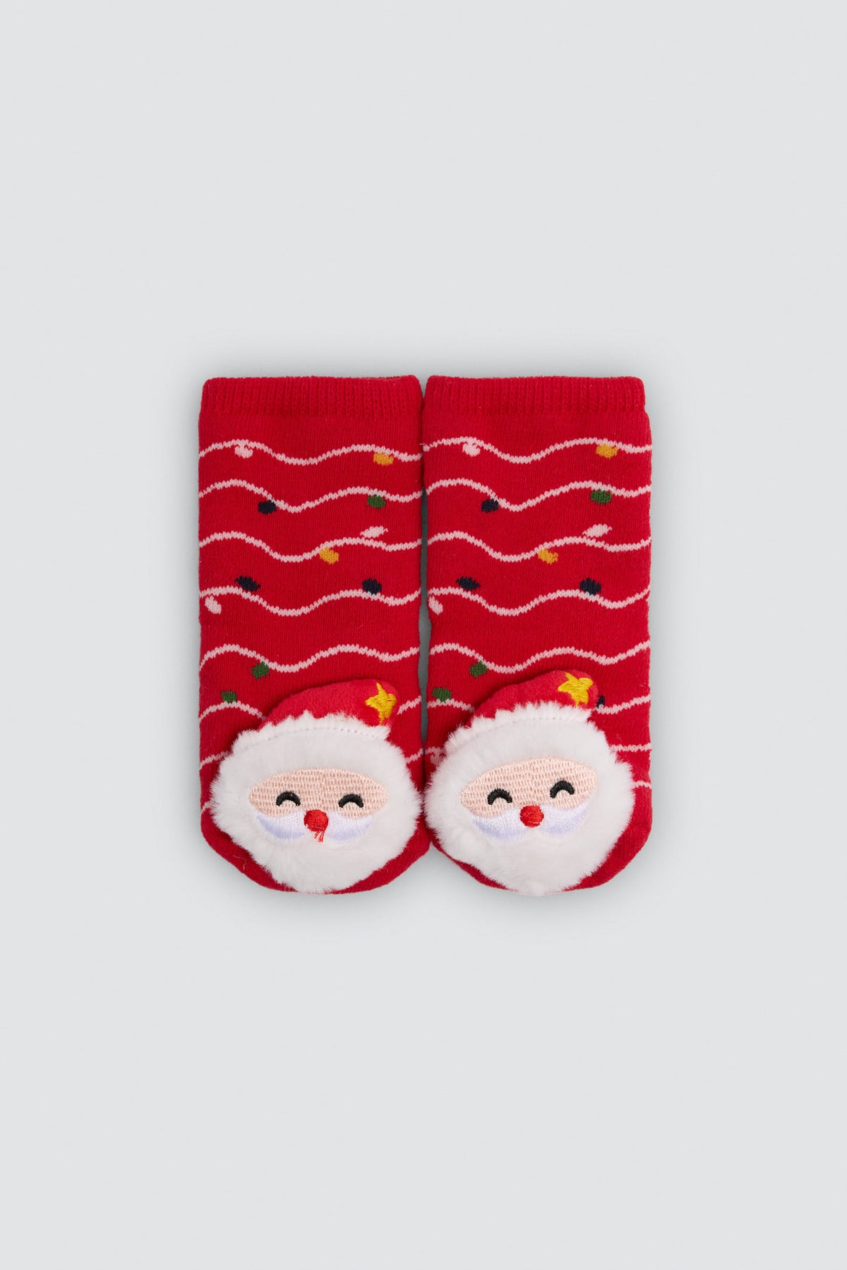 Pack 2 calcetines bebé térmicos antideslizantes sensoriales algodón navidad estampado Papá Noel