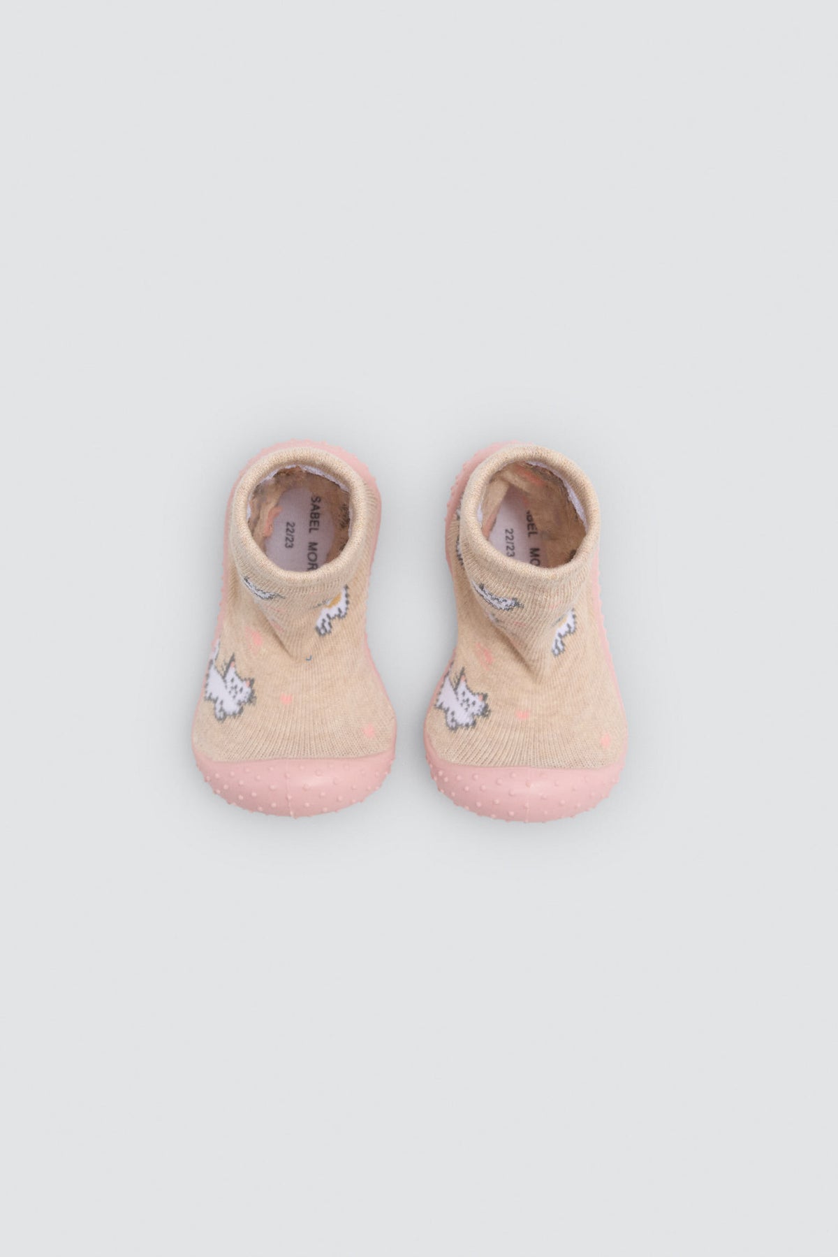 Zapatillas calcetín bebé niña algodón estampado gatitos