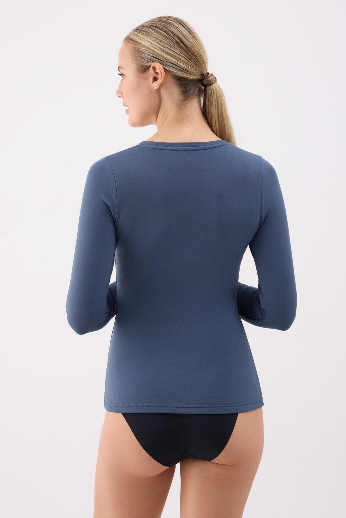 TÉRMICO Camiseta mujer manga larga cuello redondo marino