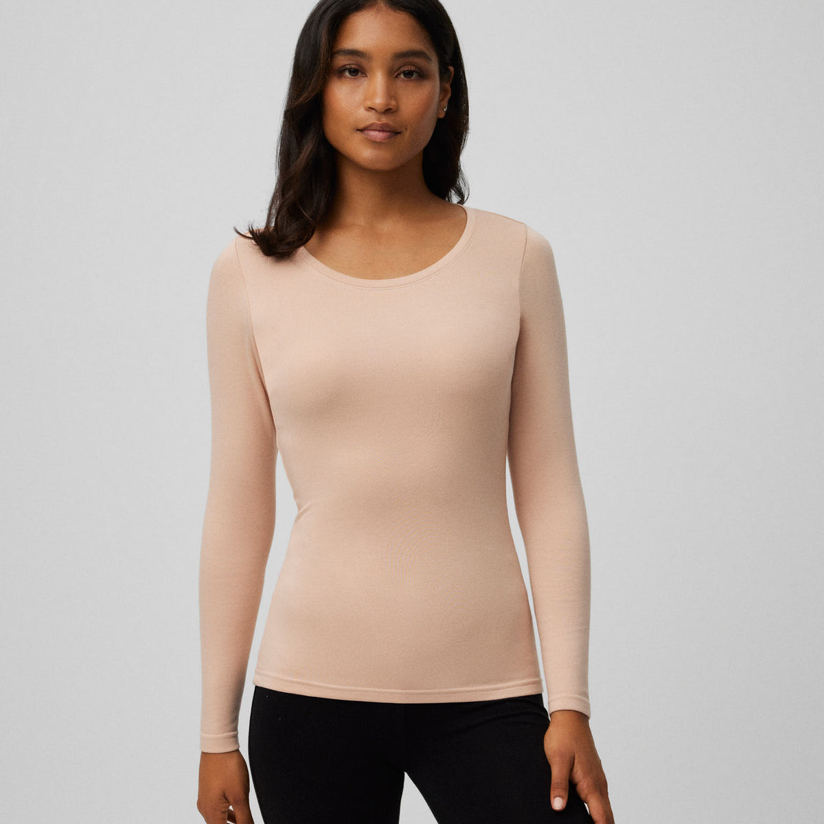 Camisetas Térmicas Camiseta Interior Manga Larga Mujer Color Carne