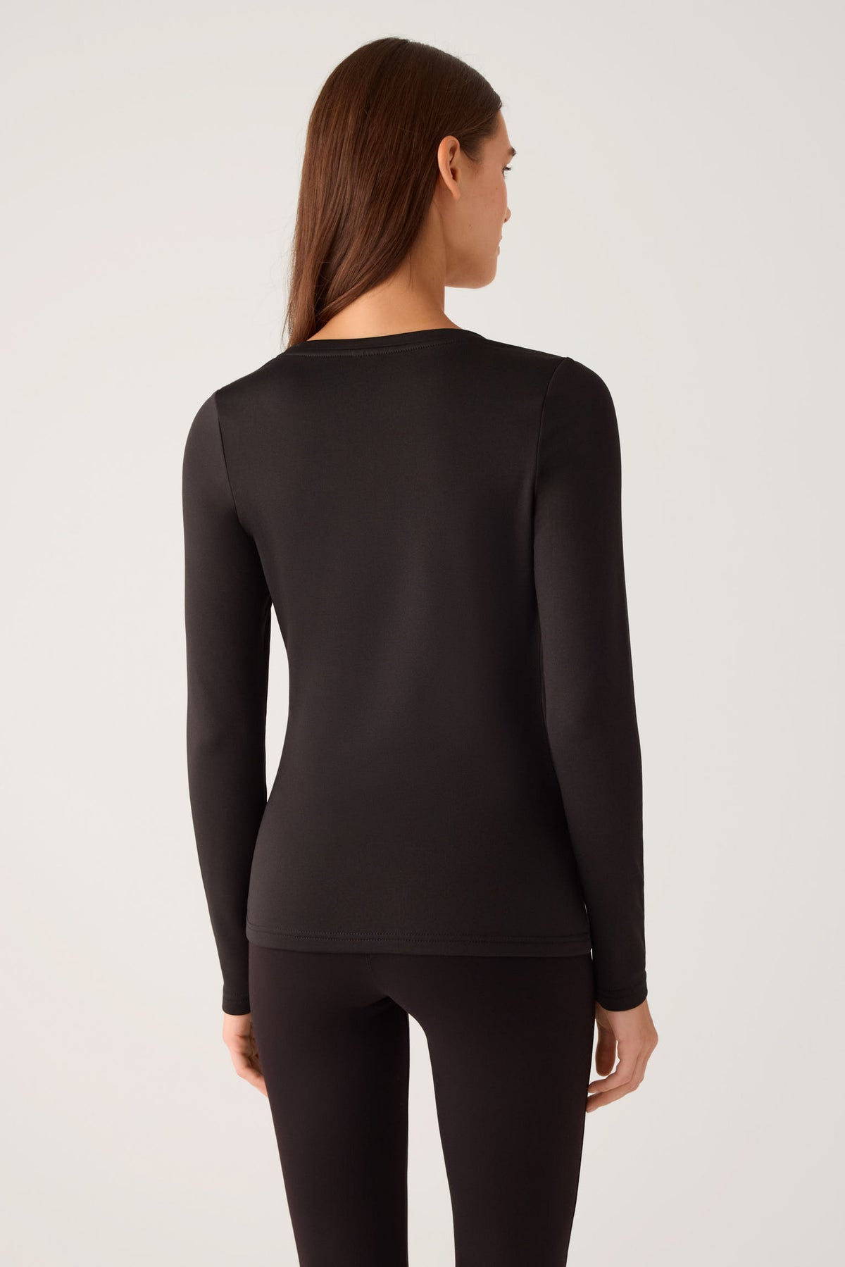 TÉRMICO Camiseta mujer manga larga cuello redondo negro