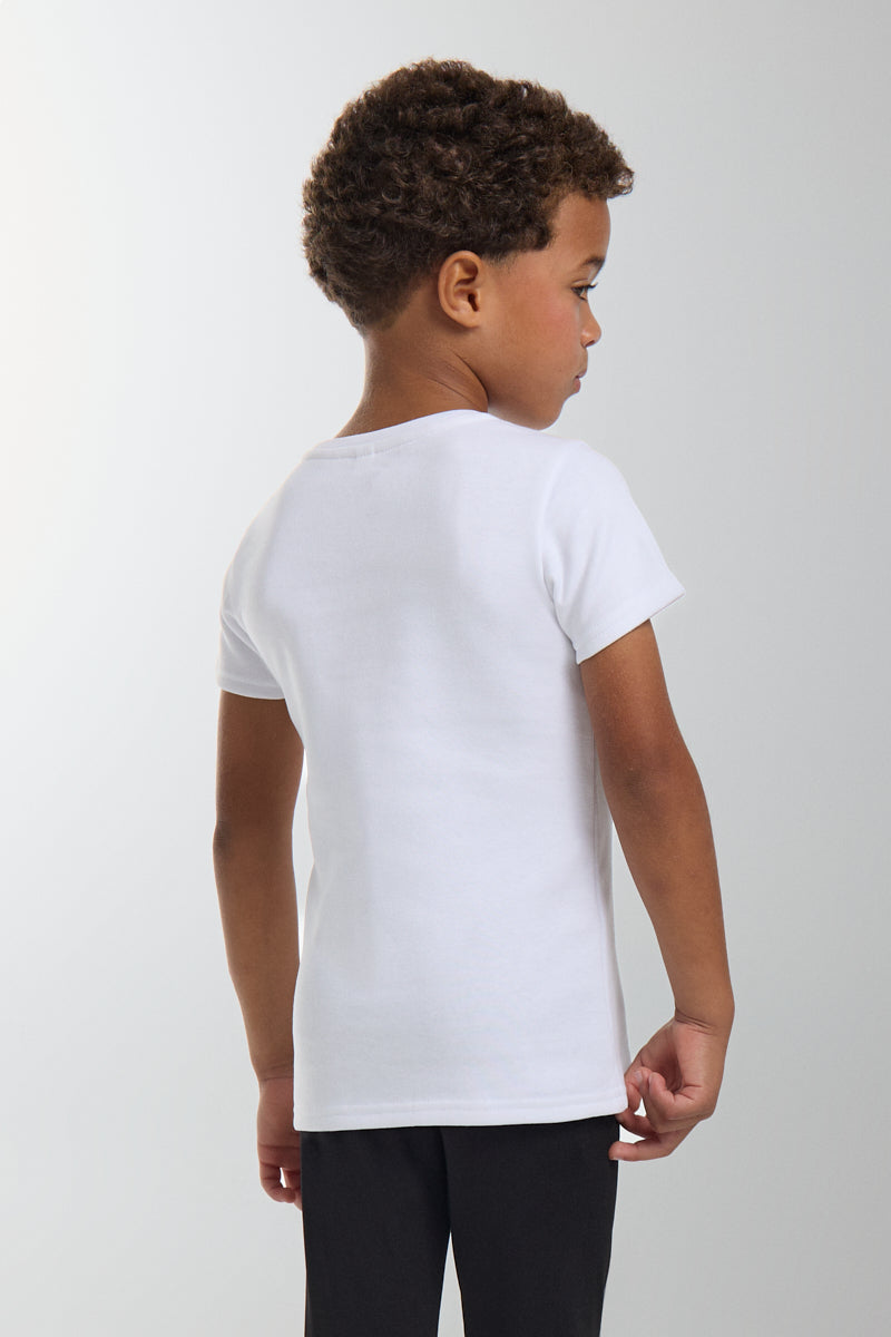 TÉRMICO LIGERO Camiseta infantil manga corta cuello redondo blanco
