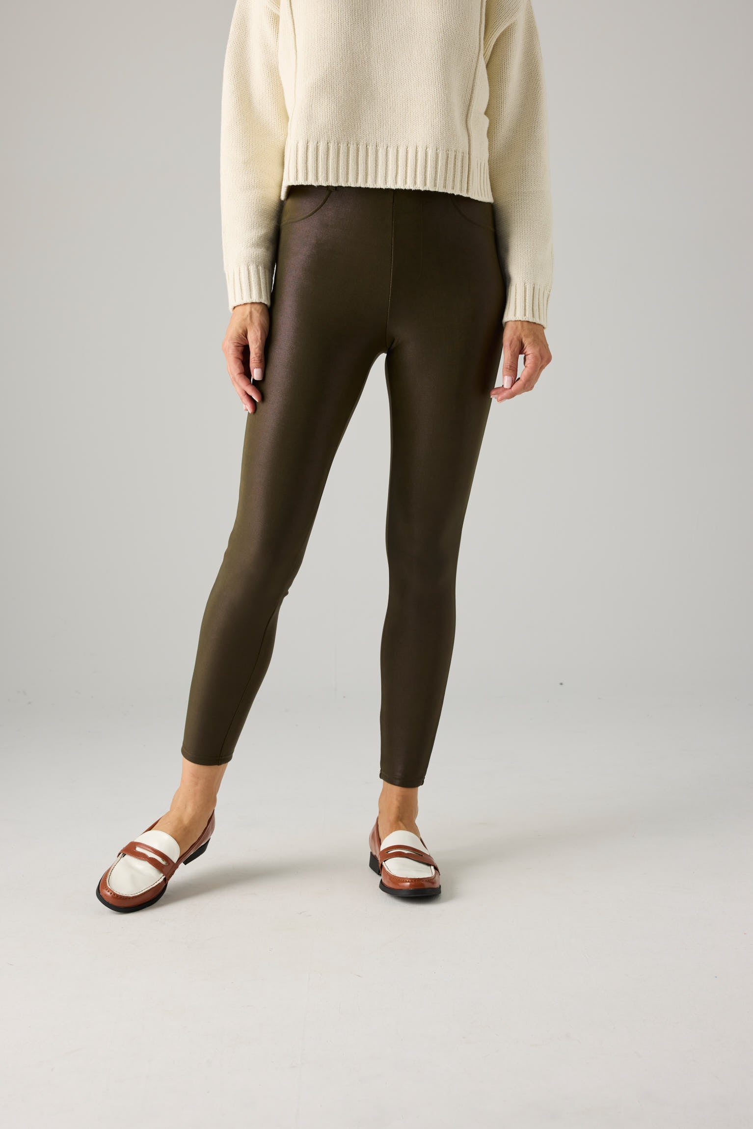 Mallas Largas Leggins Mujer Verde Pantalones Térmicos Efecto Piel