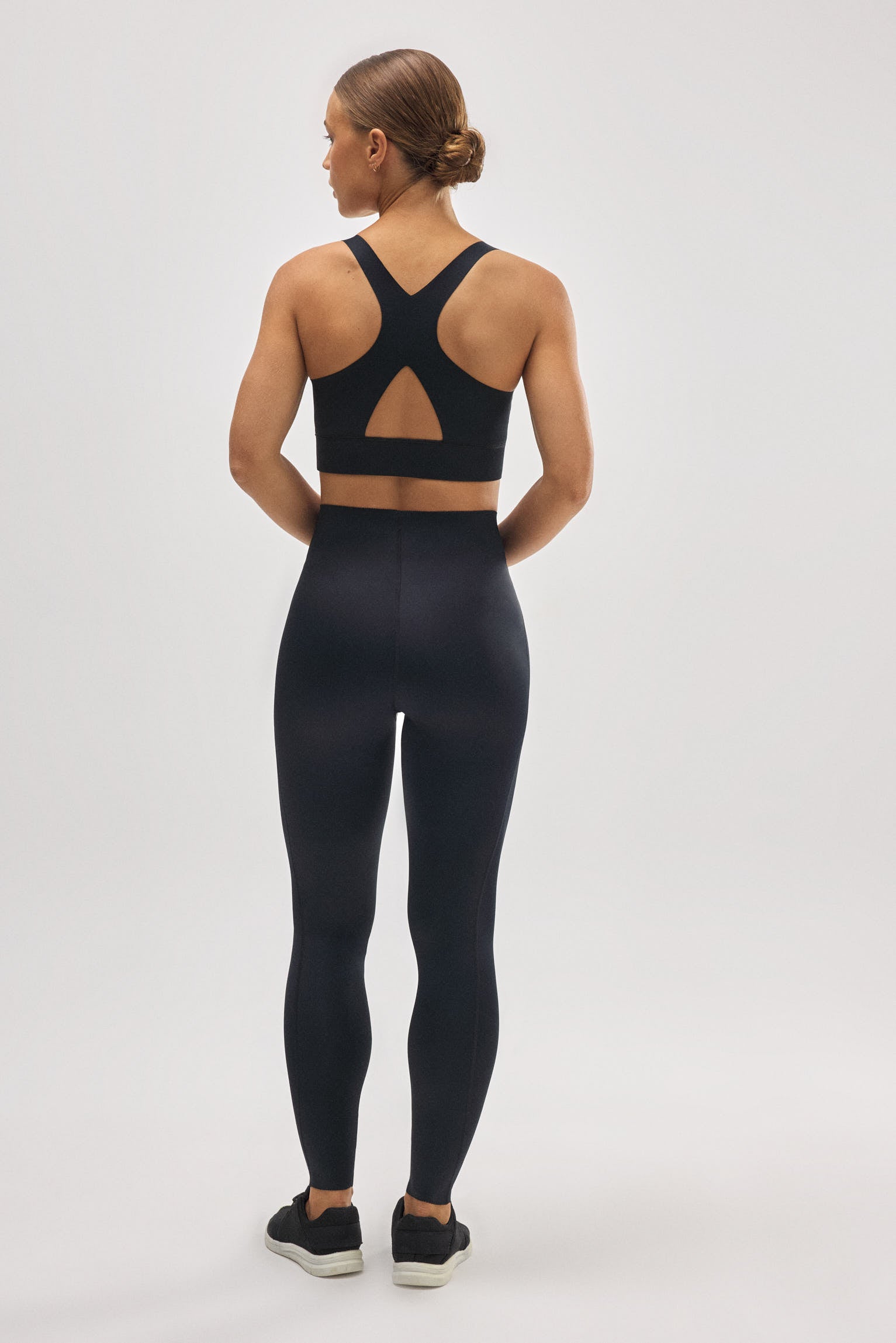 Leggings deportivos compressive largos vientre plano negro