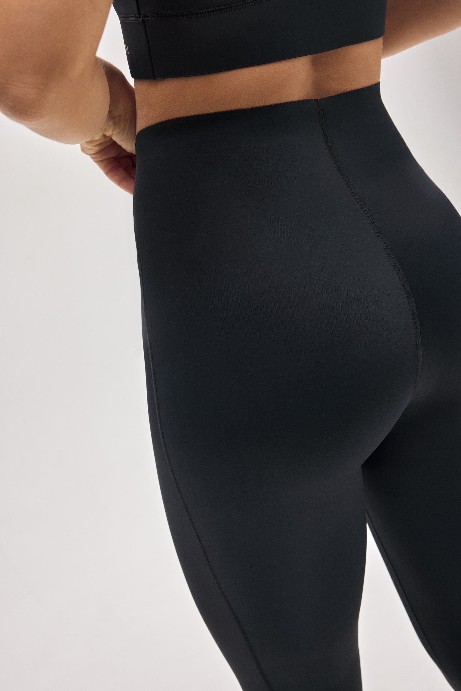 Leggings deportivos compressive largos vientre plano negro