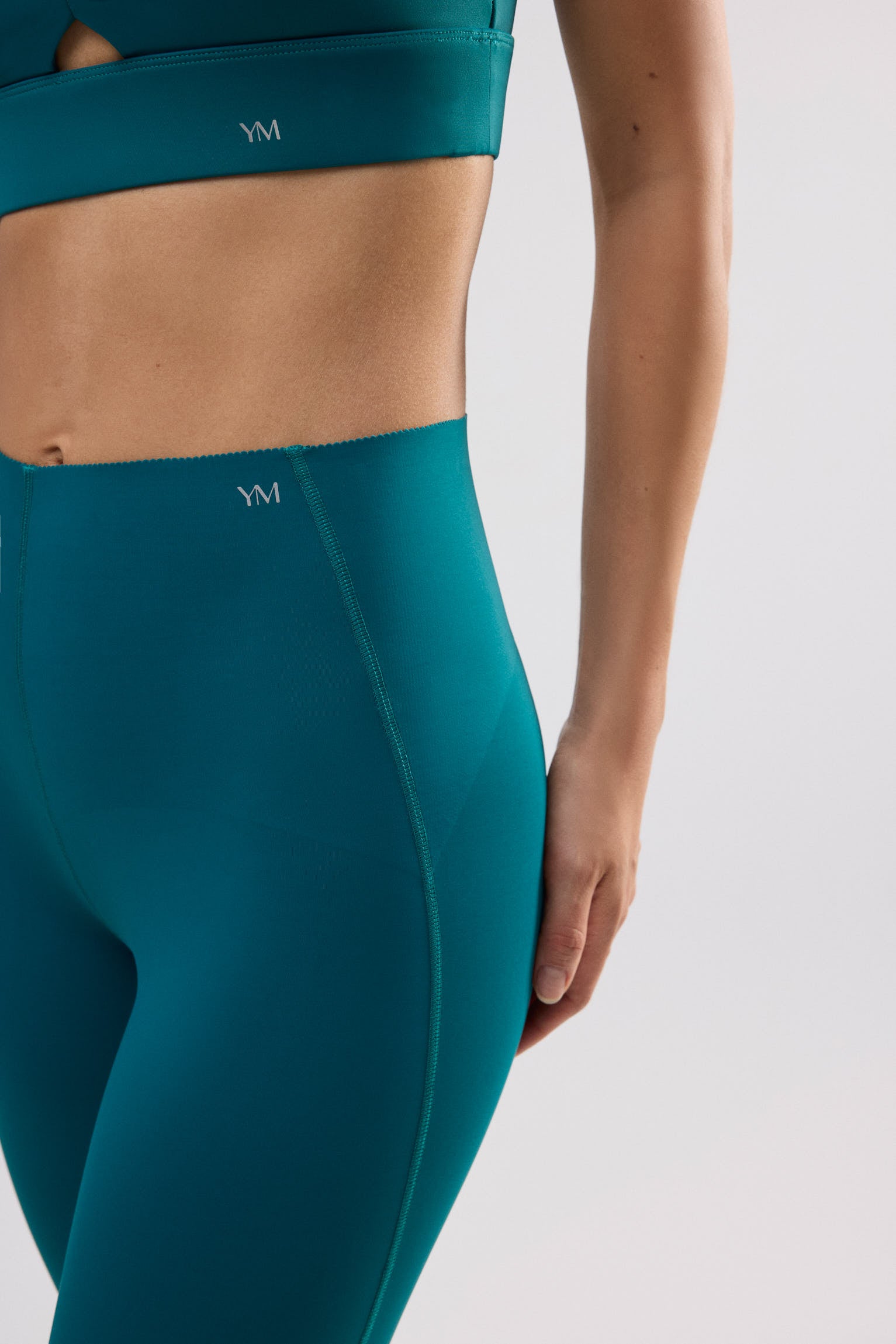 Leggings deportivos compressive largos vientre plano verde