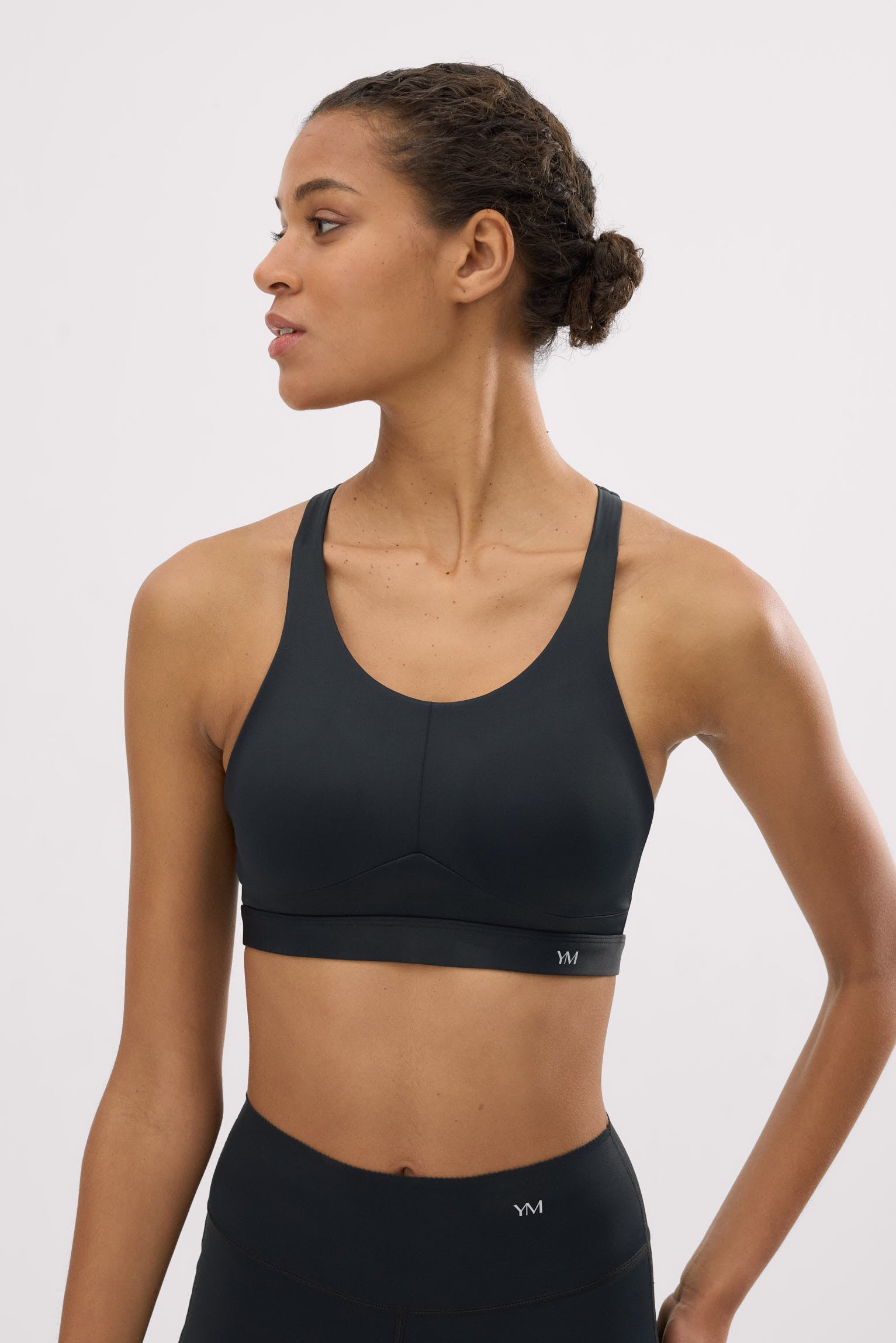 Sujetador deportivo Compressive alto impacto tirantes regulables negro