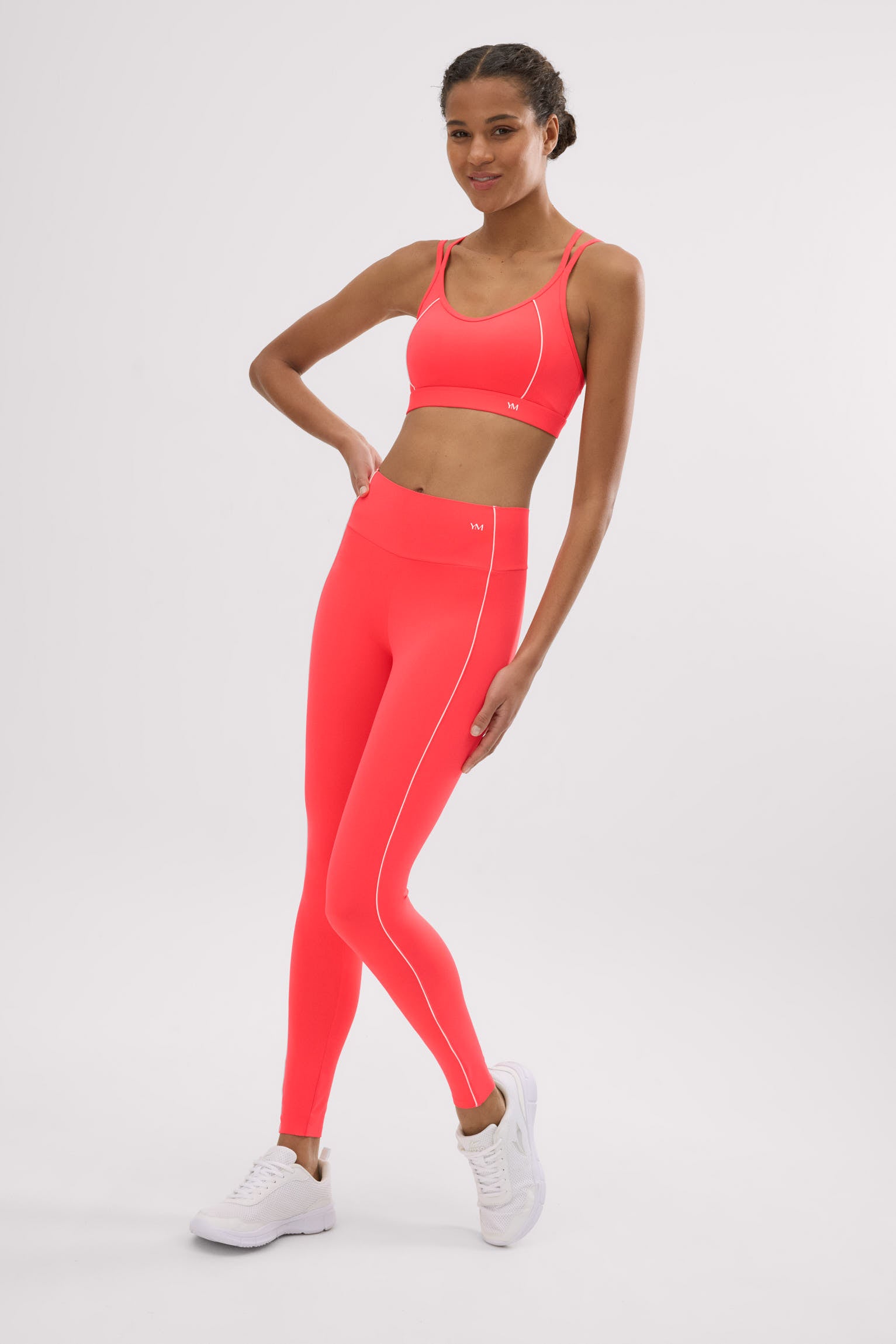 Leggings deportivos Compressive largos efecto push-up coral - Ysabel Mora