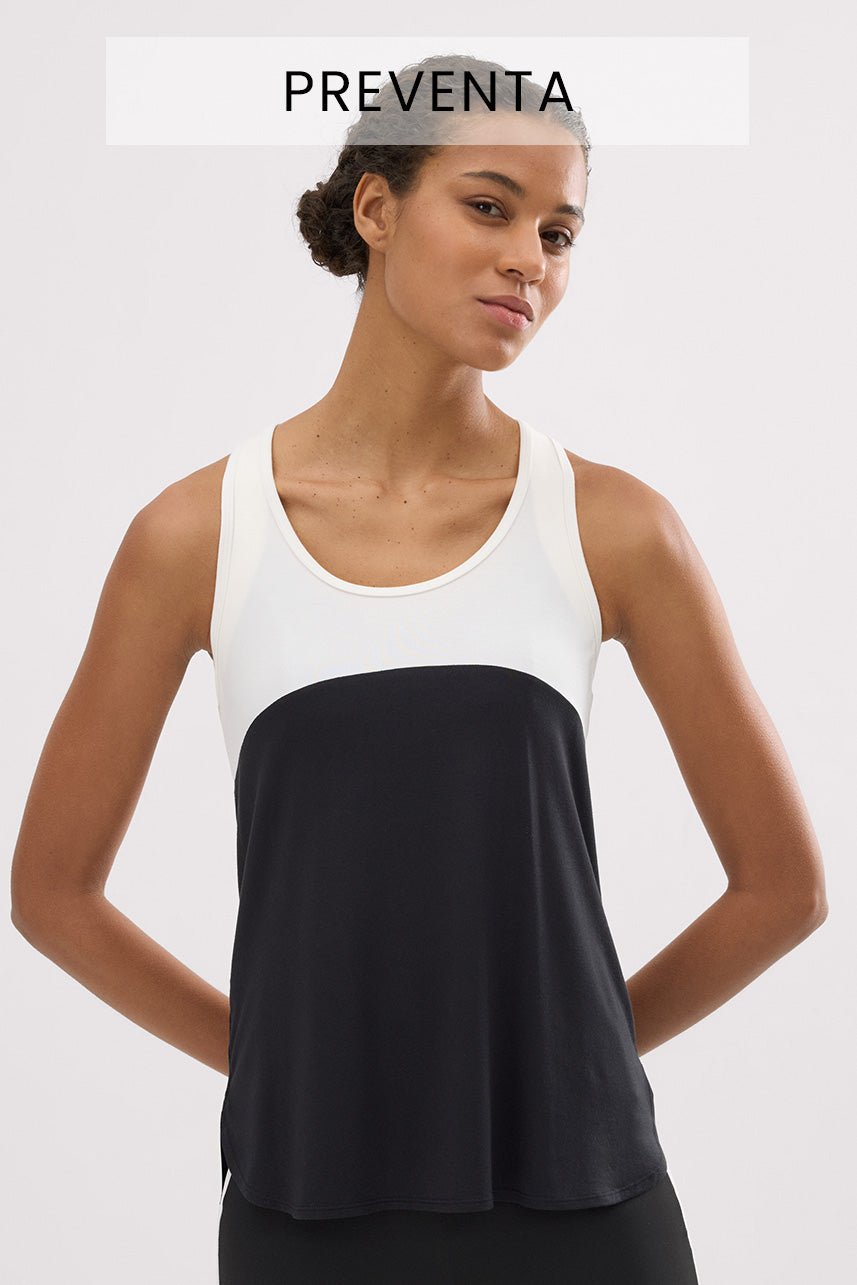PREVENTA Camiseta deportiva tirantes nadadora blanca y negra