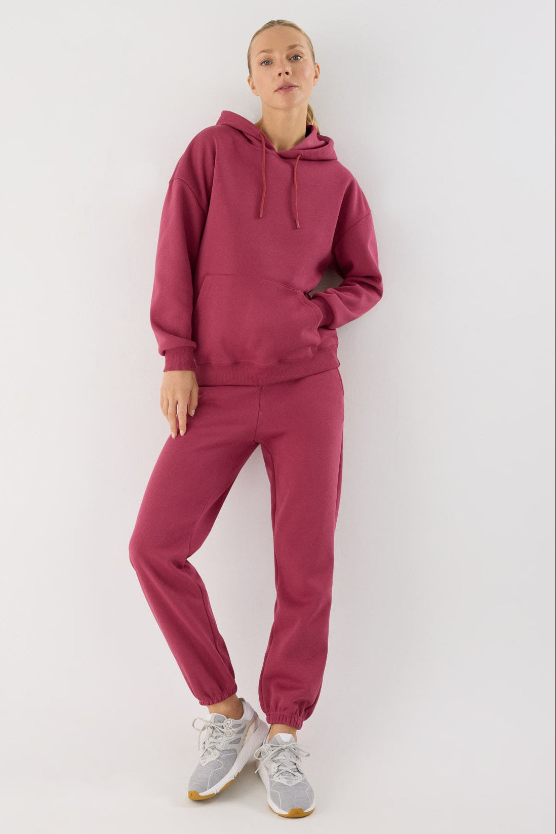 chándal deportivo mujer Slowloom en rosa nocturne rose look completo para deporte comodidad tejido cálido family match