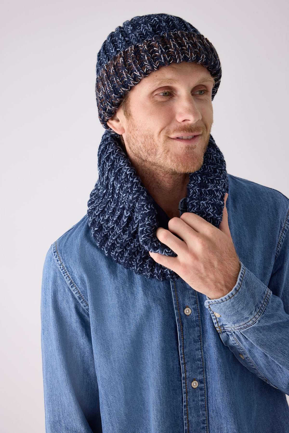 Gorro de punto para hombre jaspeado