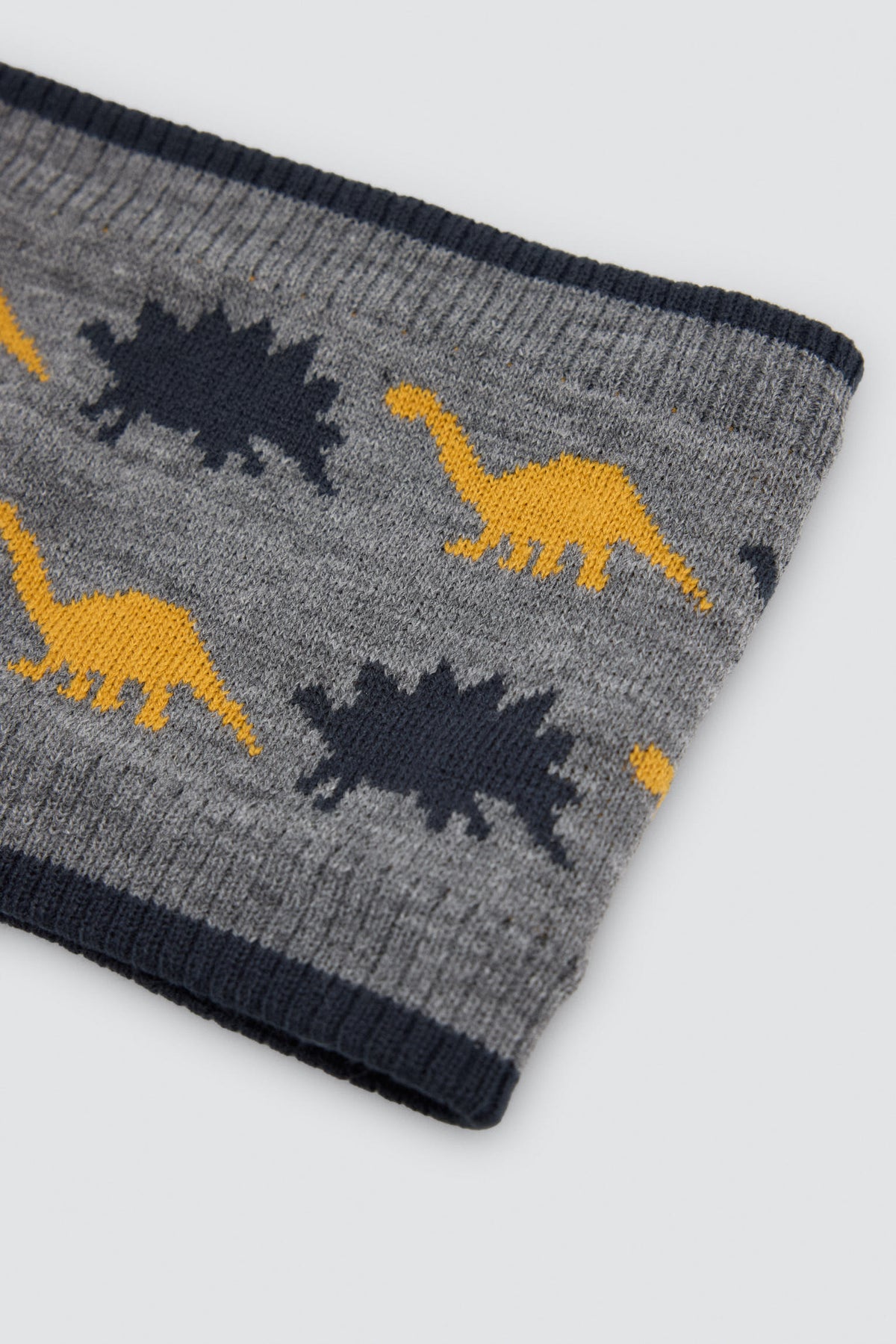 Cuello de punto para niño con forro polar estampado dinosaurios
