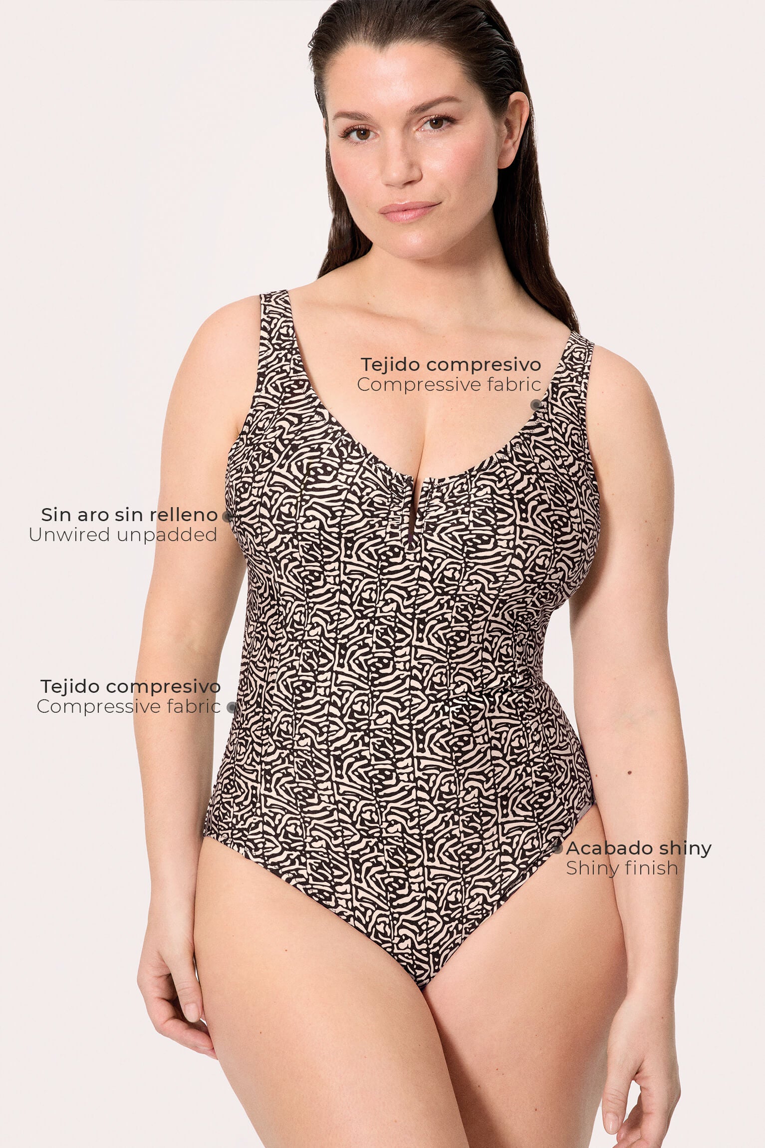 Bañador reductor estampado con brillo copa C