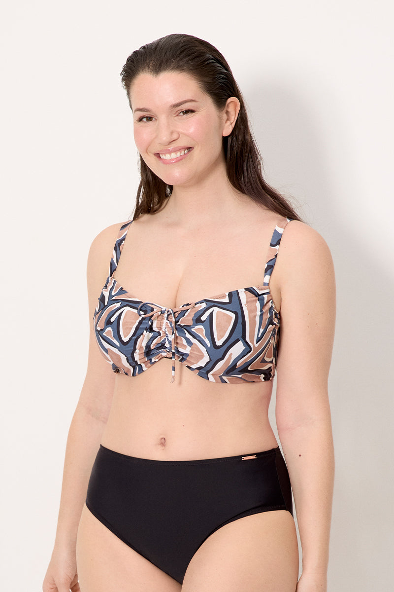 Top bikini reductor estampado copas D y E