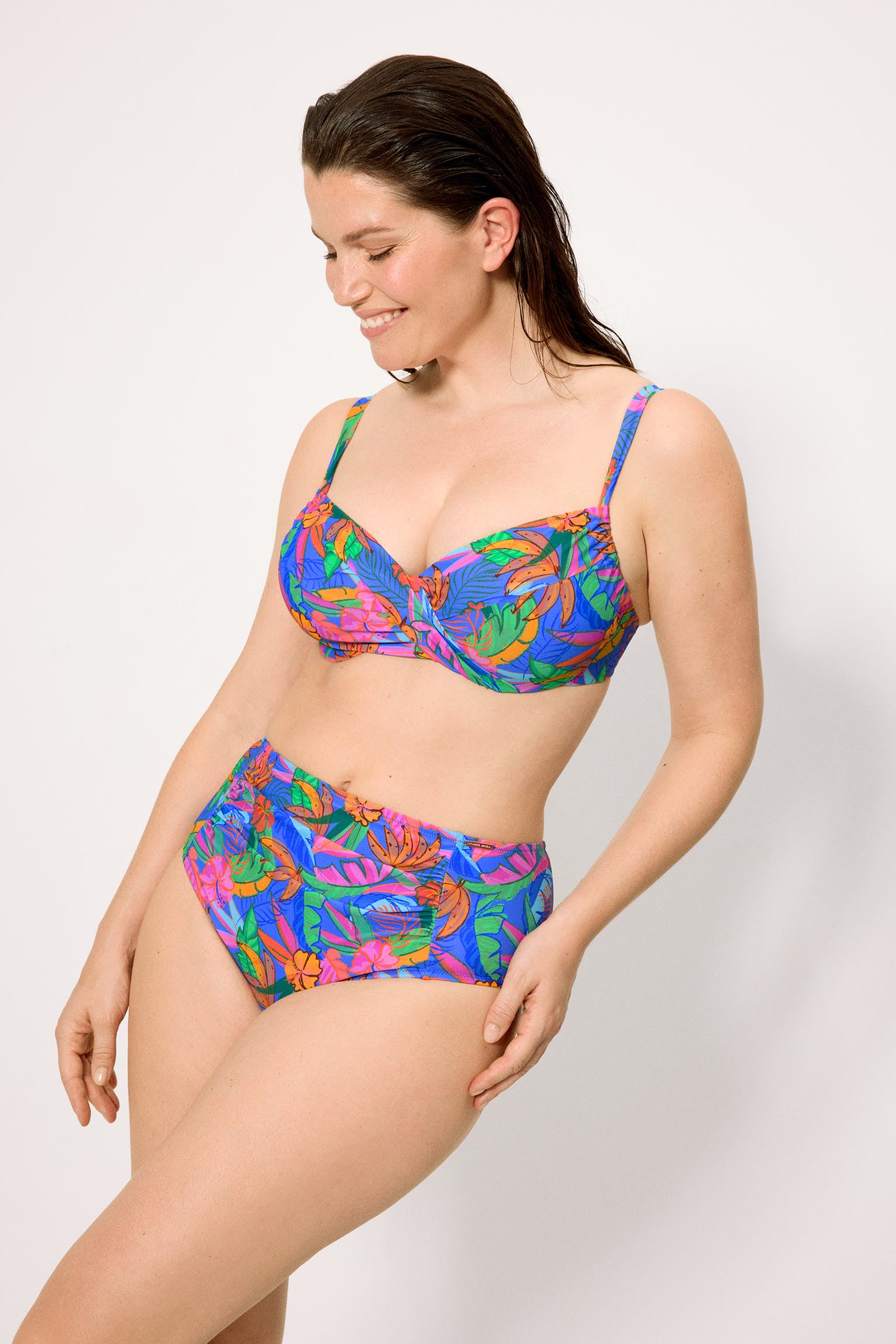 Braga bikini reductora alta estampado tropical - Ysabel Mora
