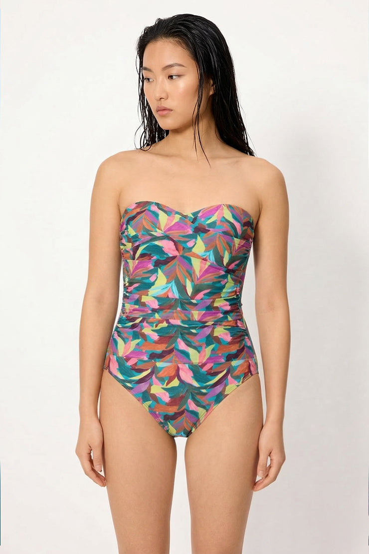 Bañador reductor bandeau alta compresión hojas copa B