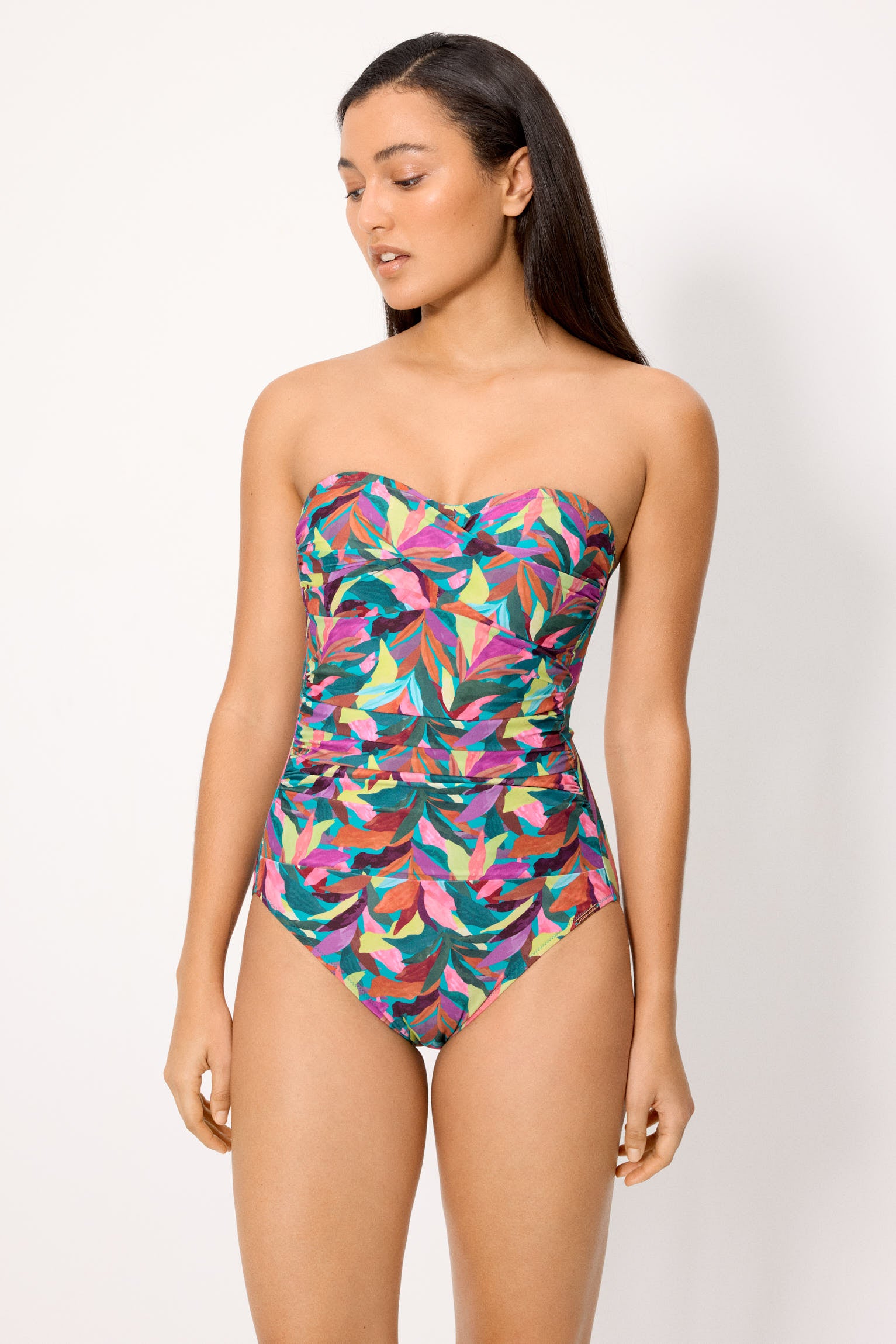 Bañador reductor bandeau alta compresión hojas copa B