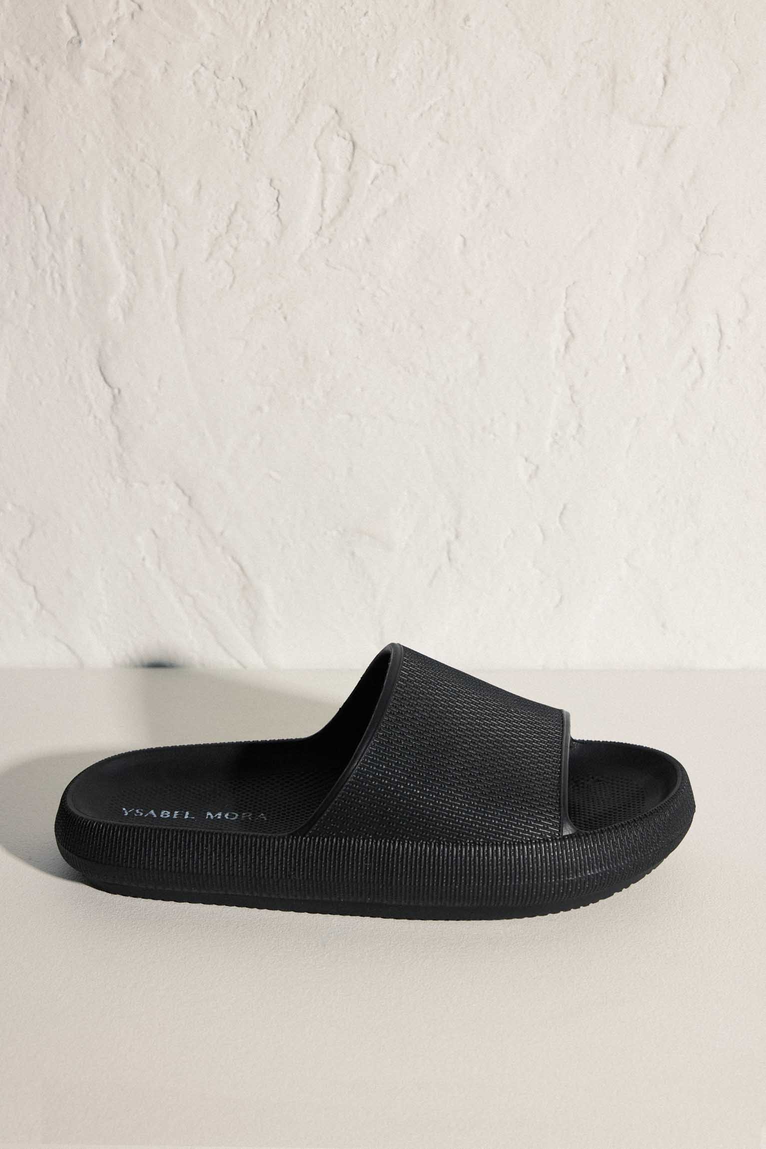 Chanclas de playa antideslizantes ligeras extra comfort negro