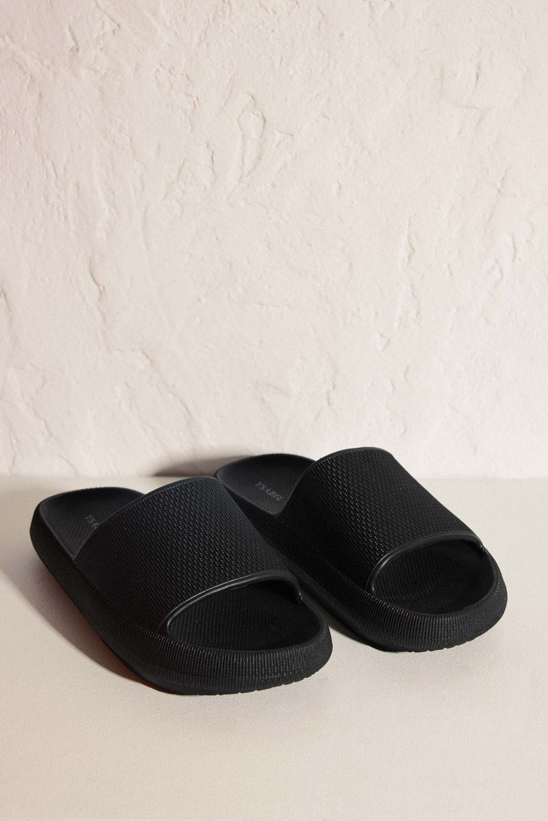 Extra comfort lightweight non-slip beach flip flops black