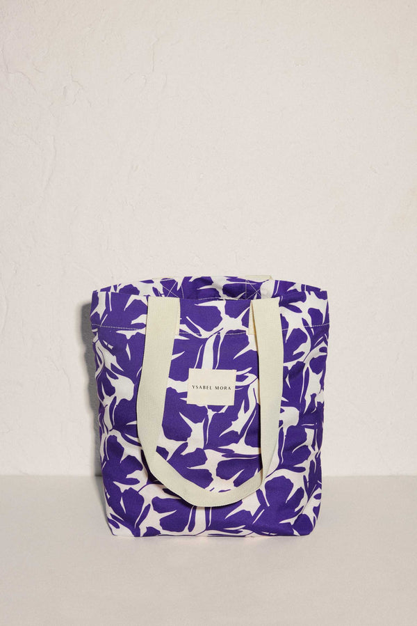 Floral print beach bag with inner pocket