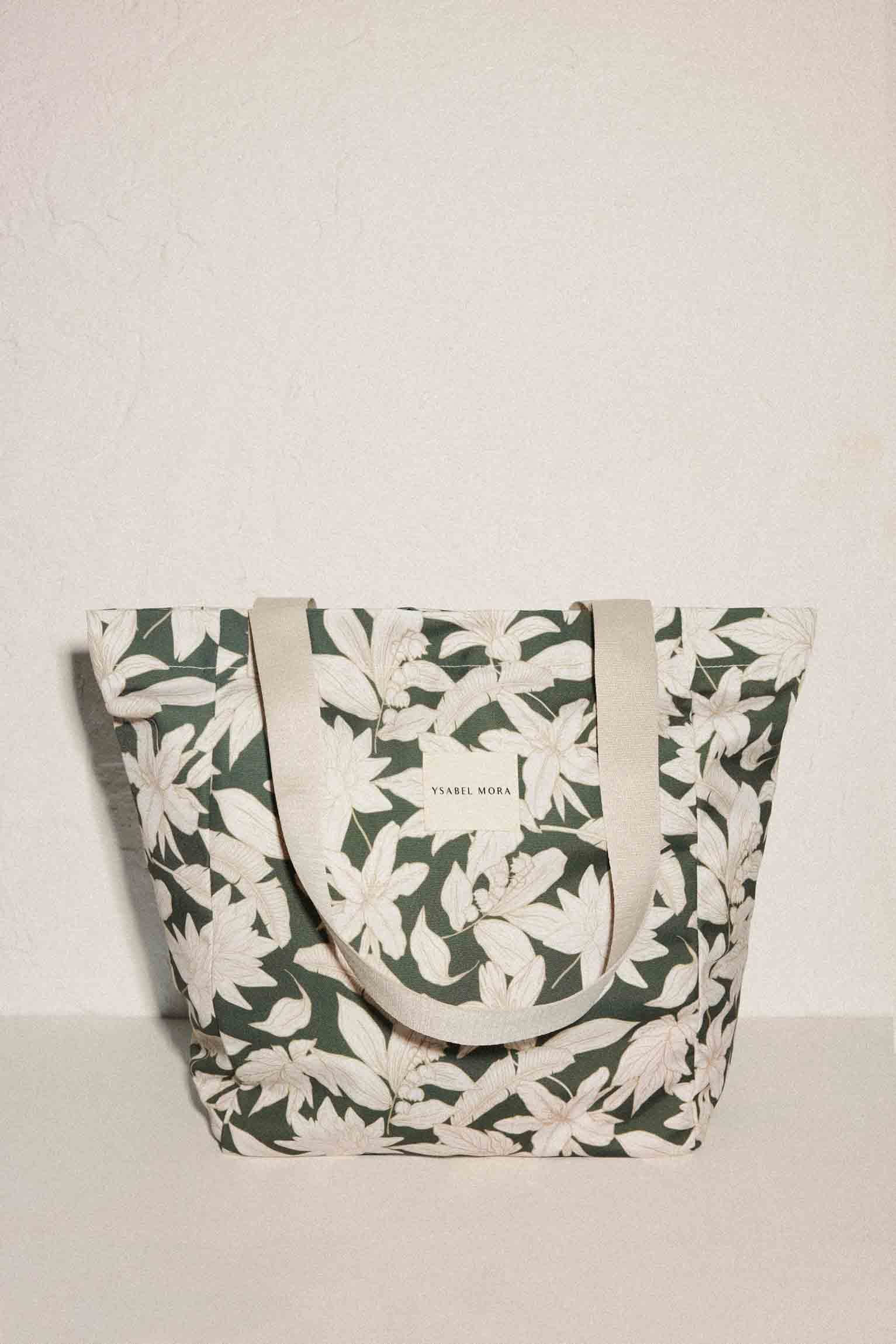 Bolso de playa con estampado floral y neceser extraíble