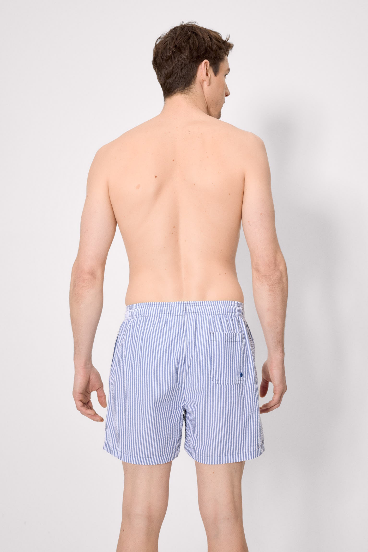 Bañador medio estampado rayas azules - Ysabel Mora